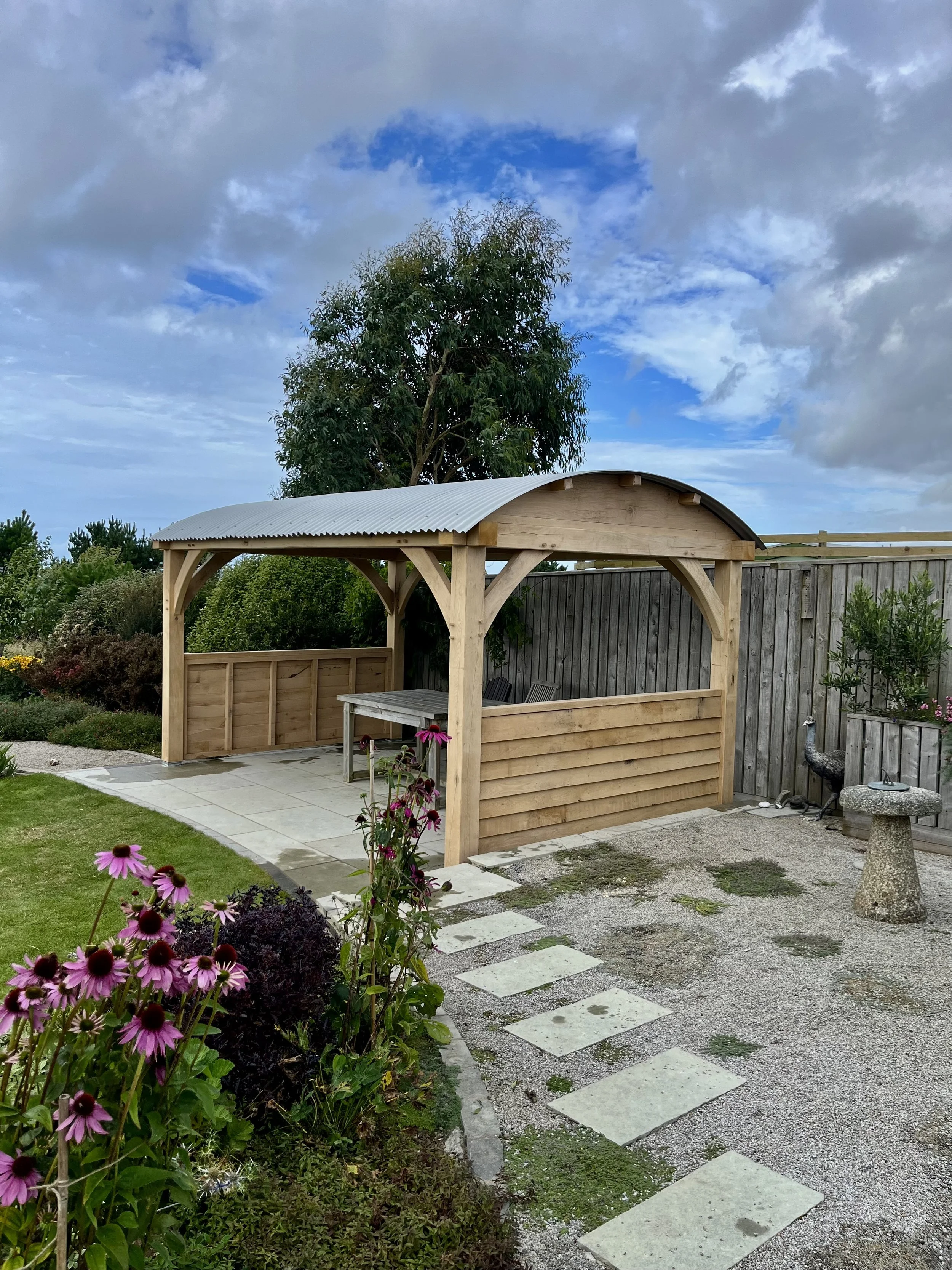 timber outside pergola cornwall