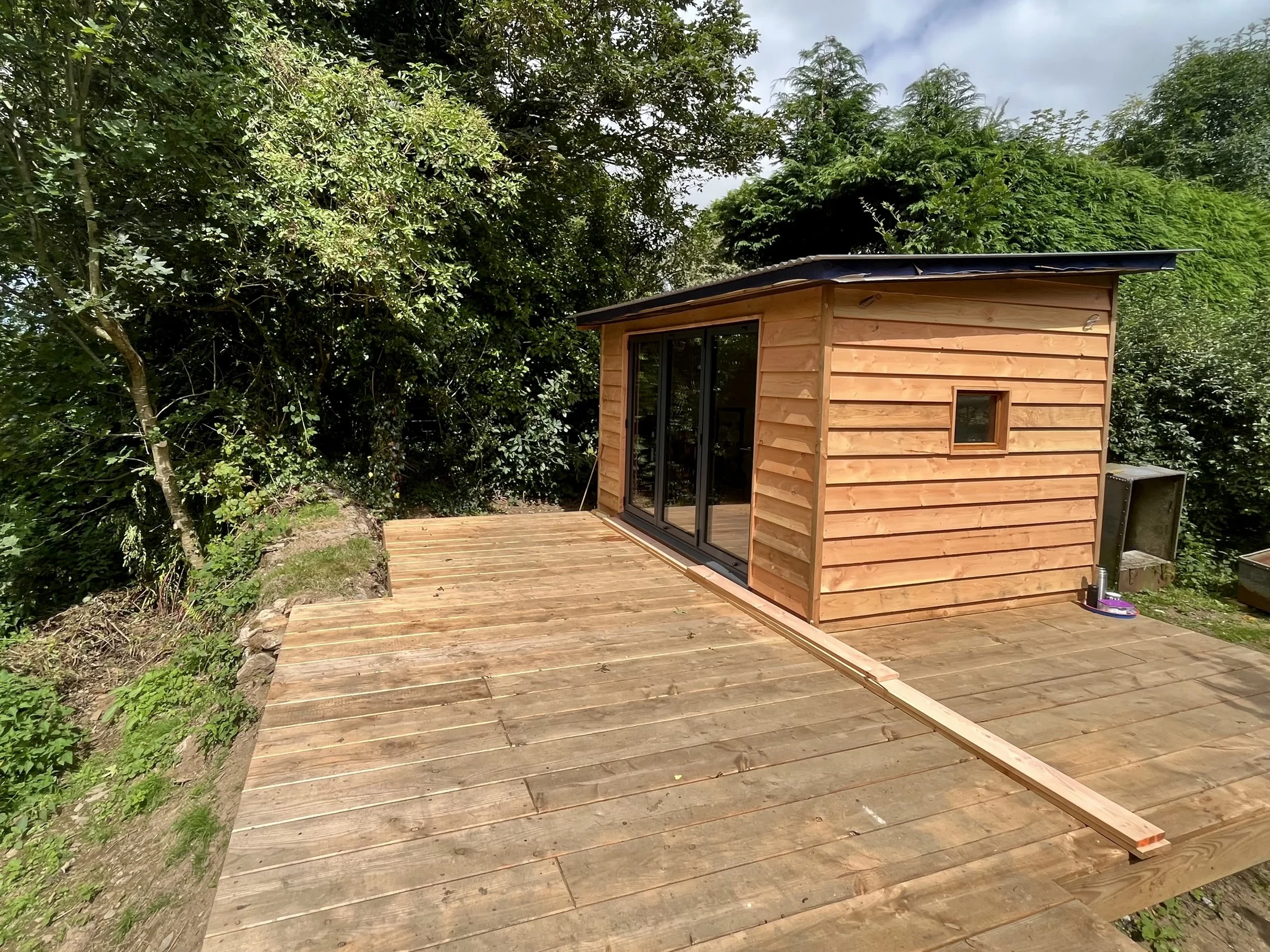 handmade timber annexe outbuilding shed