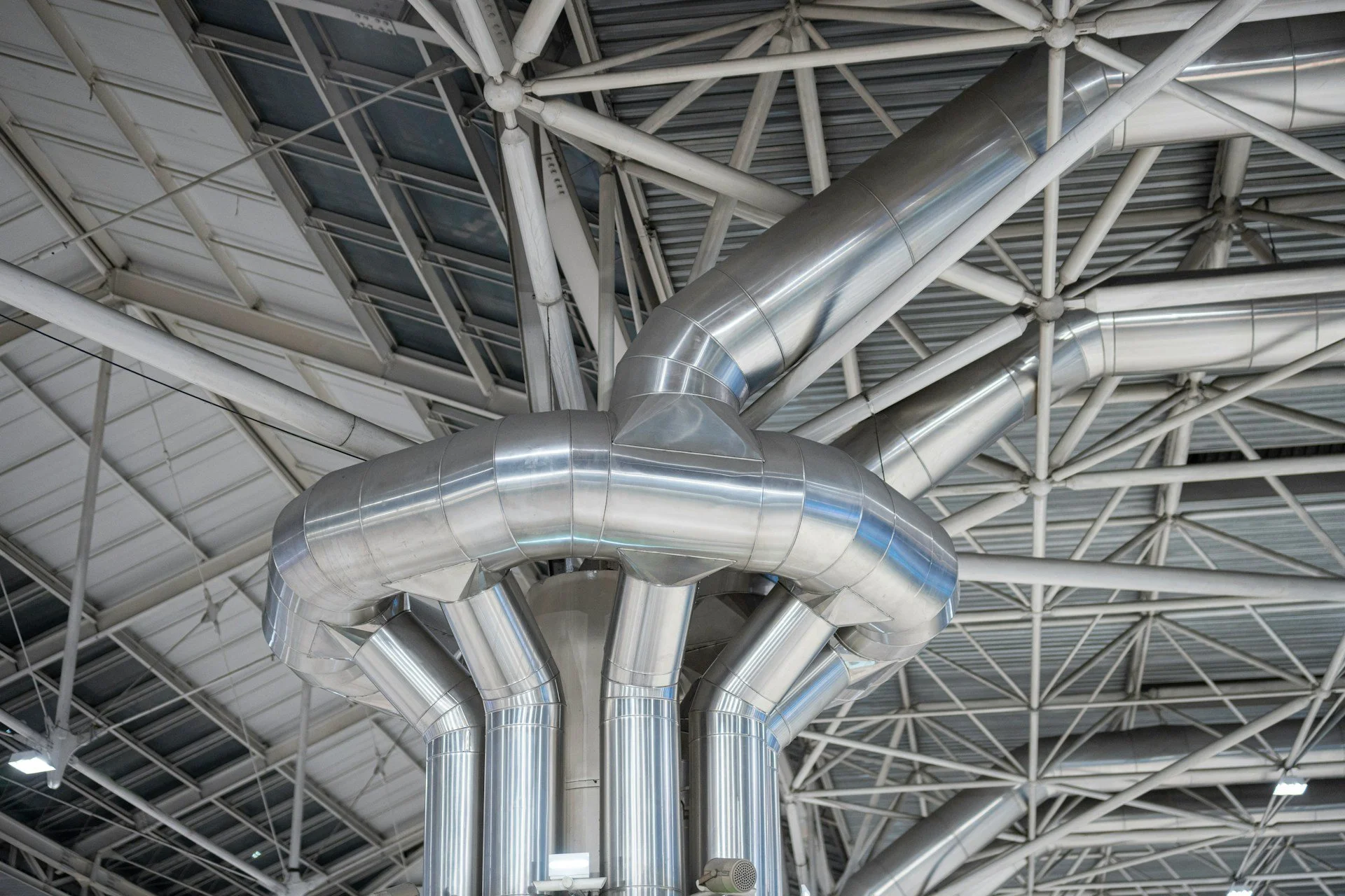 Ductwork in roof needing LEV testing