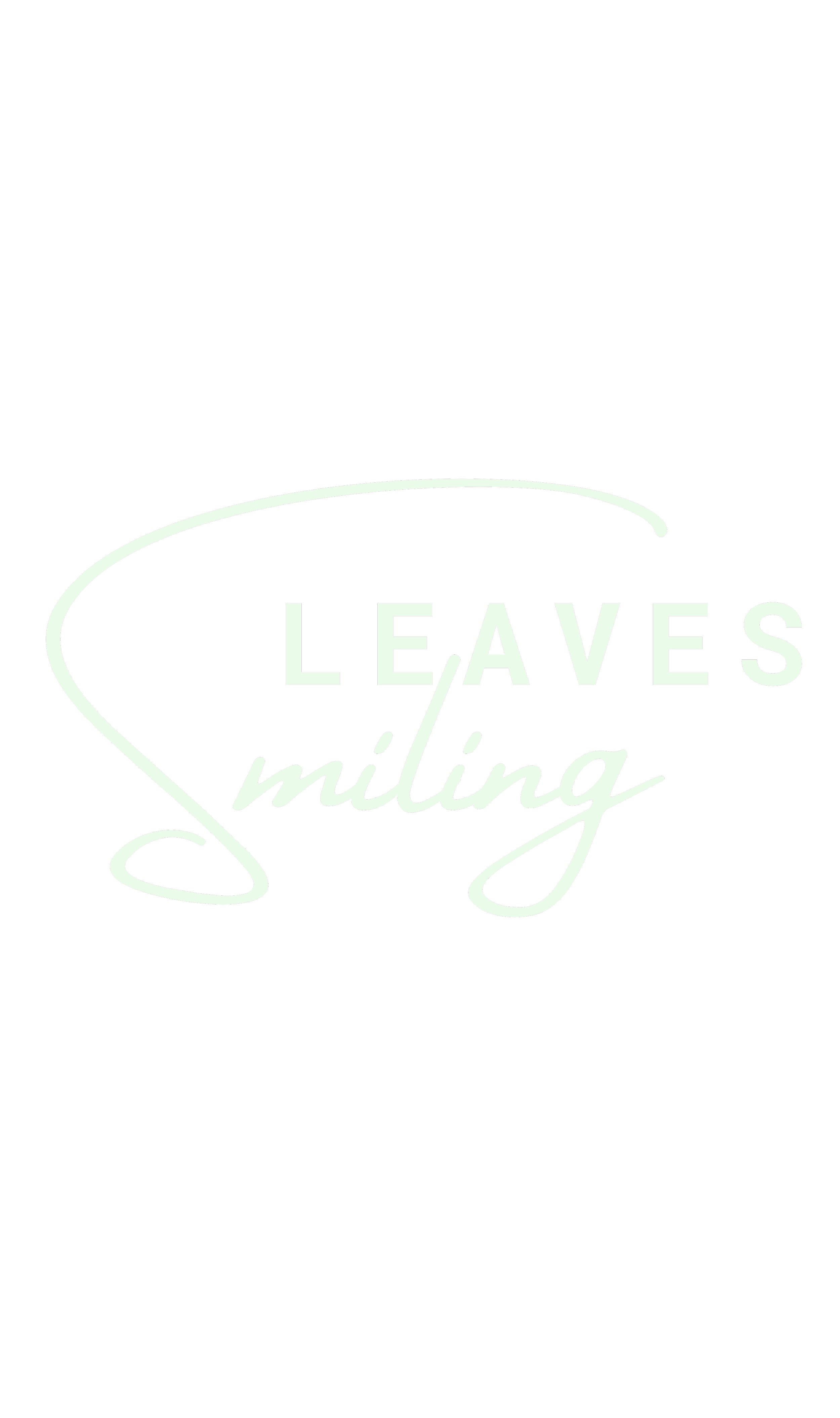 Design con foglie stilizzate e la scritta 'Leaves milling' in caratteri artistici.