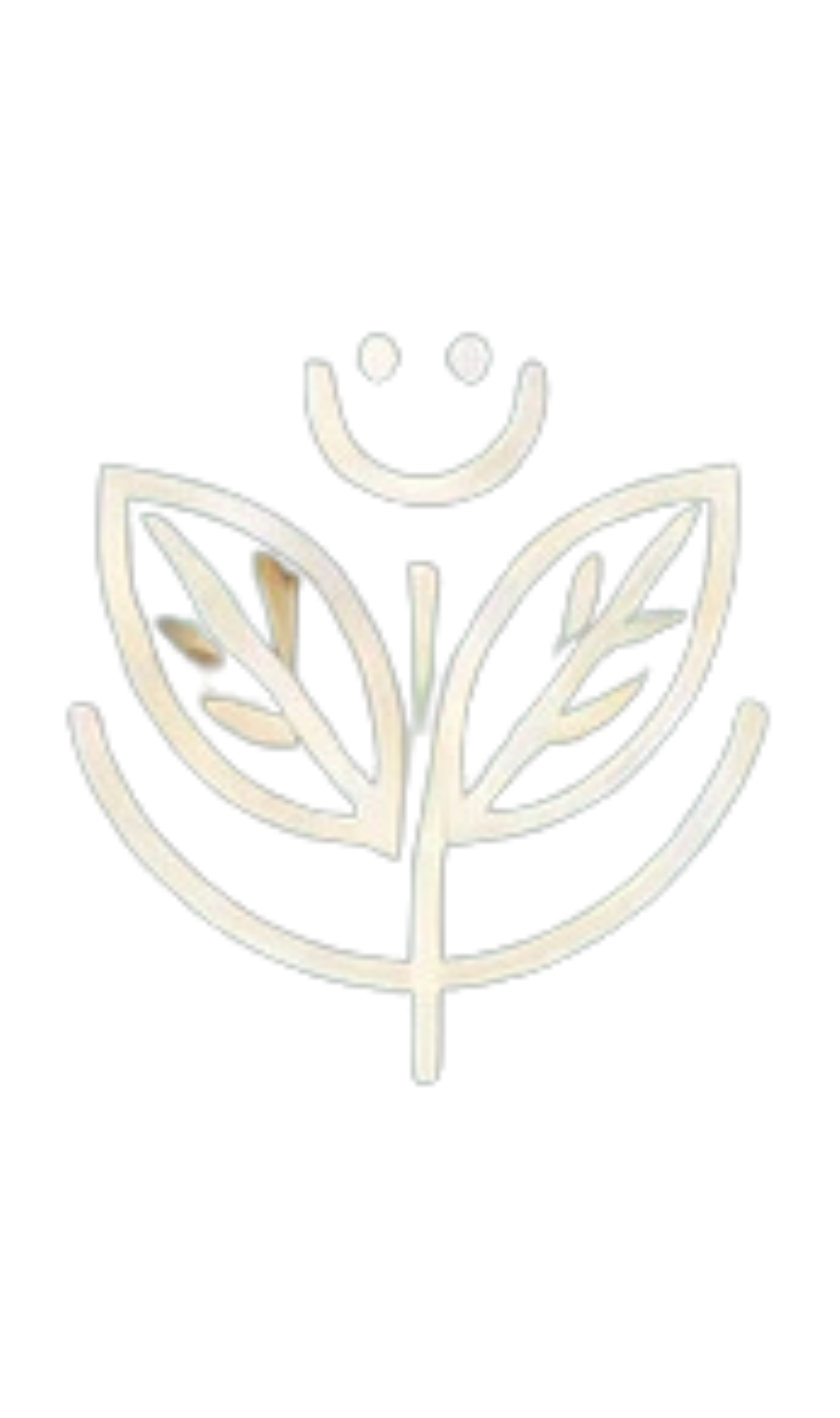 Logo di una pianta stilizzata con tre foglie e un fiore rosso in cima, simbolo di crescita e natura.