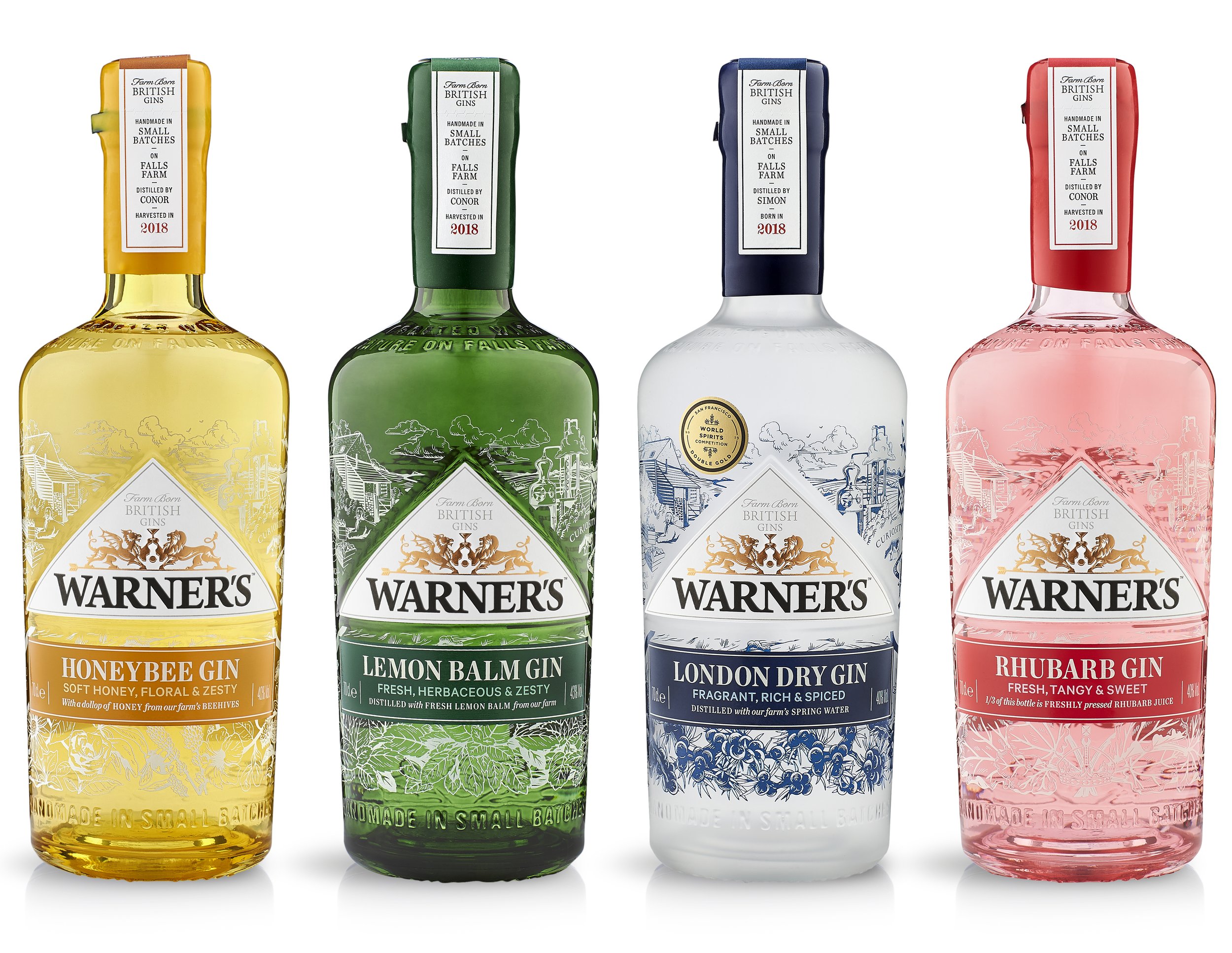 Branding and Packaging for Warner's British Gin.