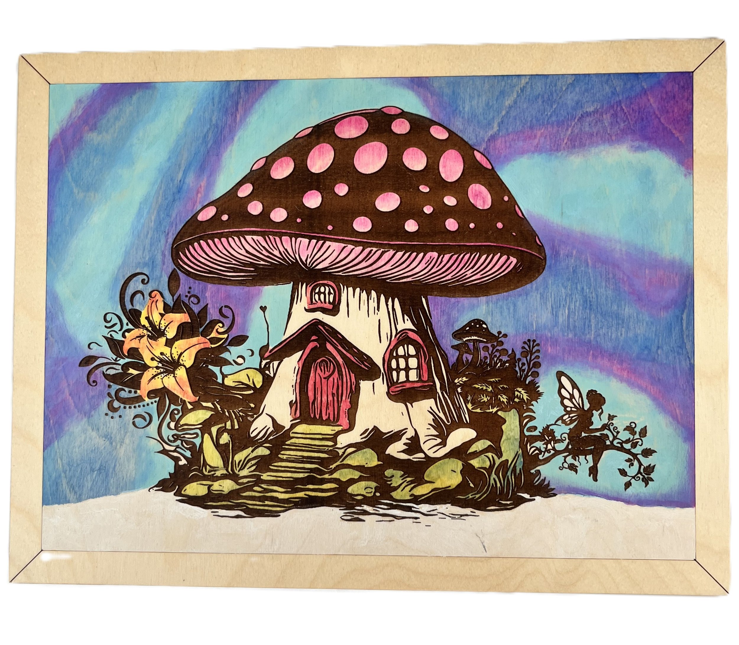10x13 Blue Mushroom w/ Fairy