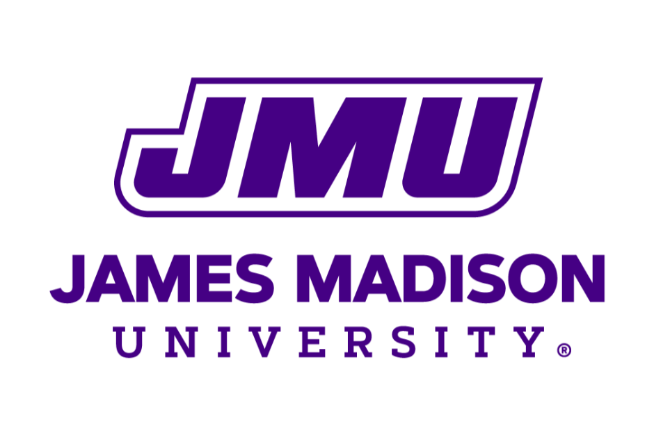 James Madison University logo with purple text and outline on a white background.