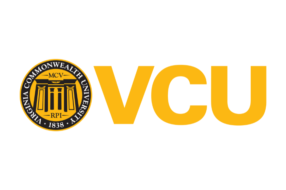 Virginia Commonwealth University logo, featuring the university's seal with the founding year 1838, and the abbreviation VCU in gold.