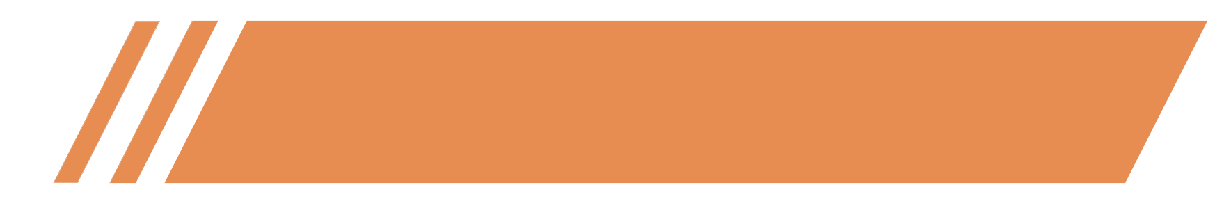 Stylized graphic with orange and black diagonalstripes and shapes on a black background.