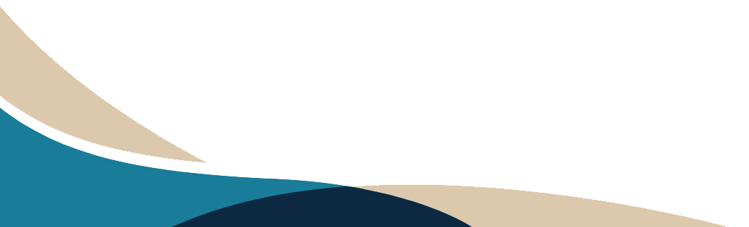 Abstract background with curved shapes in black, beige, teal, and dark blue colors.