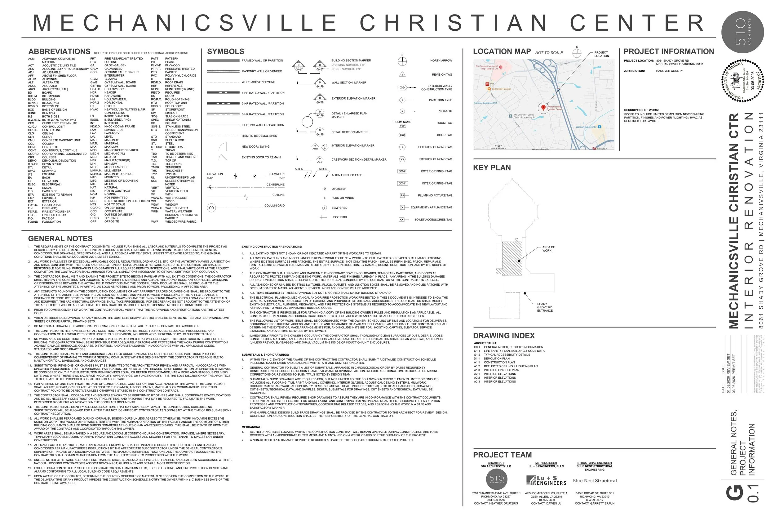 Mechanicsville Christian Center CAD layout – River City Enterprises project