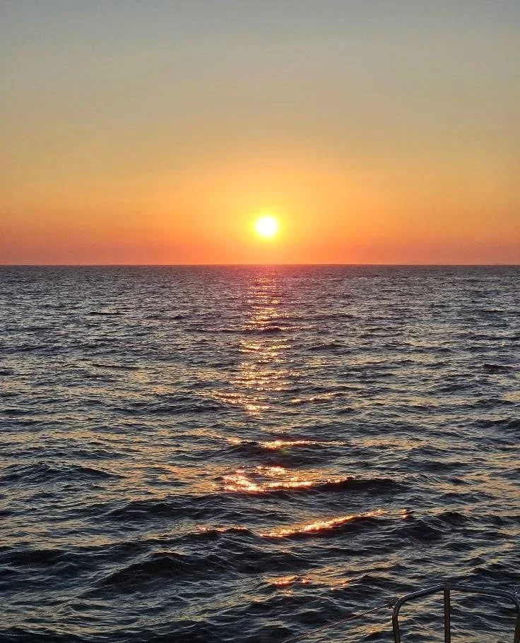 Sunset over the ocean.