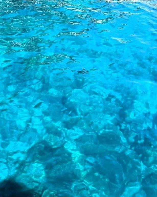 Clear blue waters.