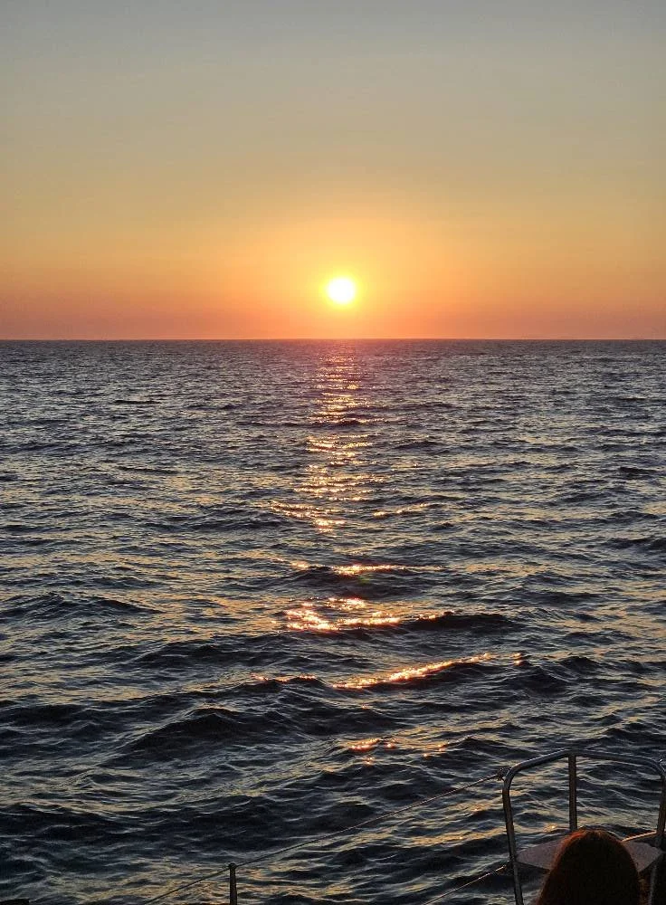 Sunset over the ocean.