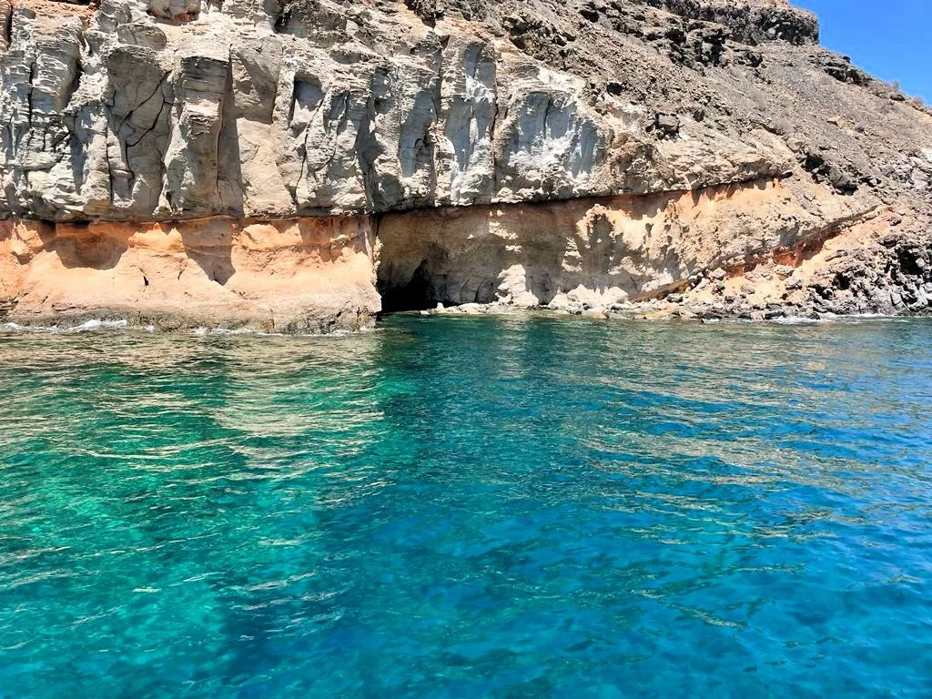 Clear blue waters.