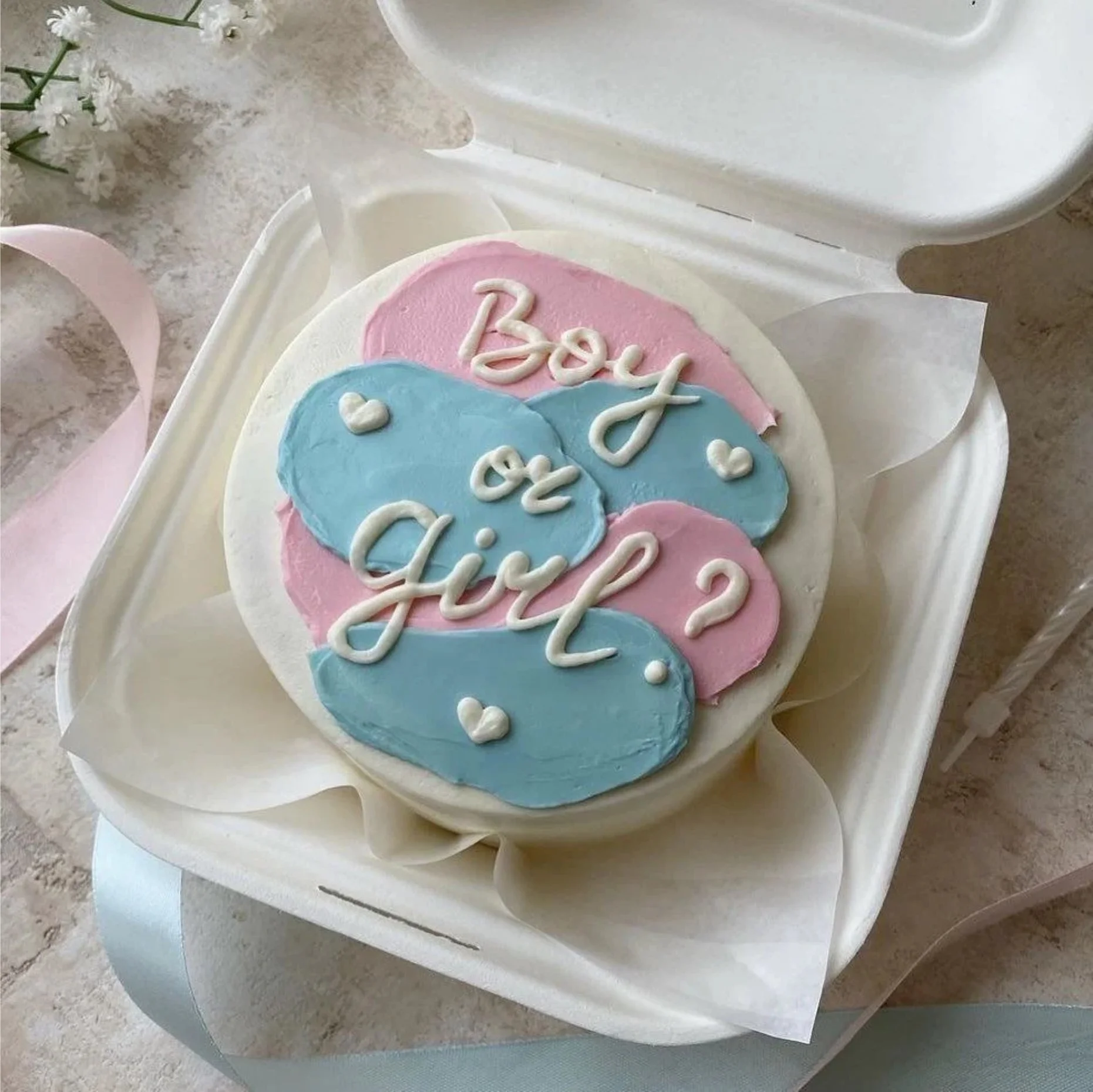 Baby Shower Pink and Blue Cake