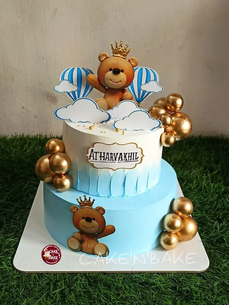 Teddy Hot Air Baloon Step Cake