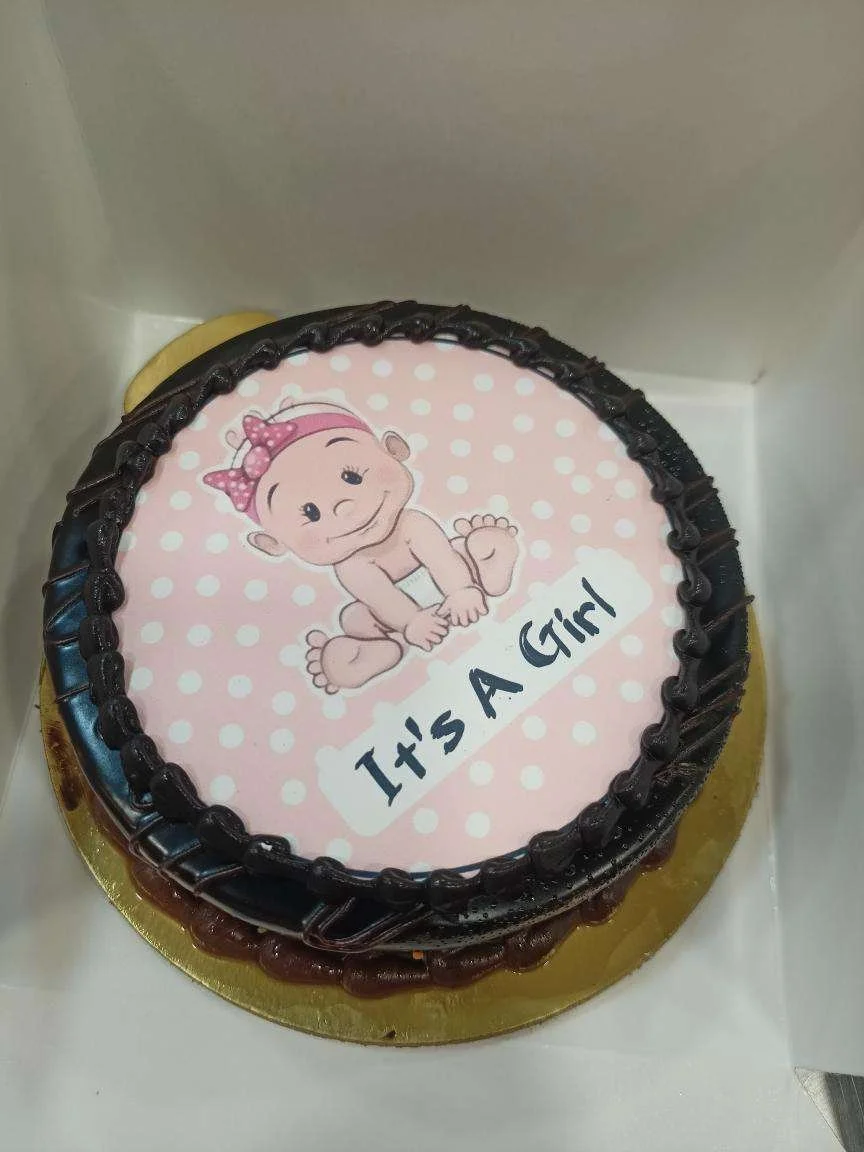 It's A Girl Photo Cake