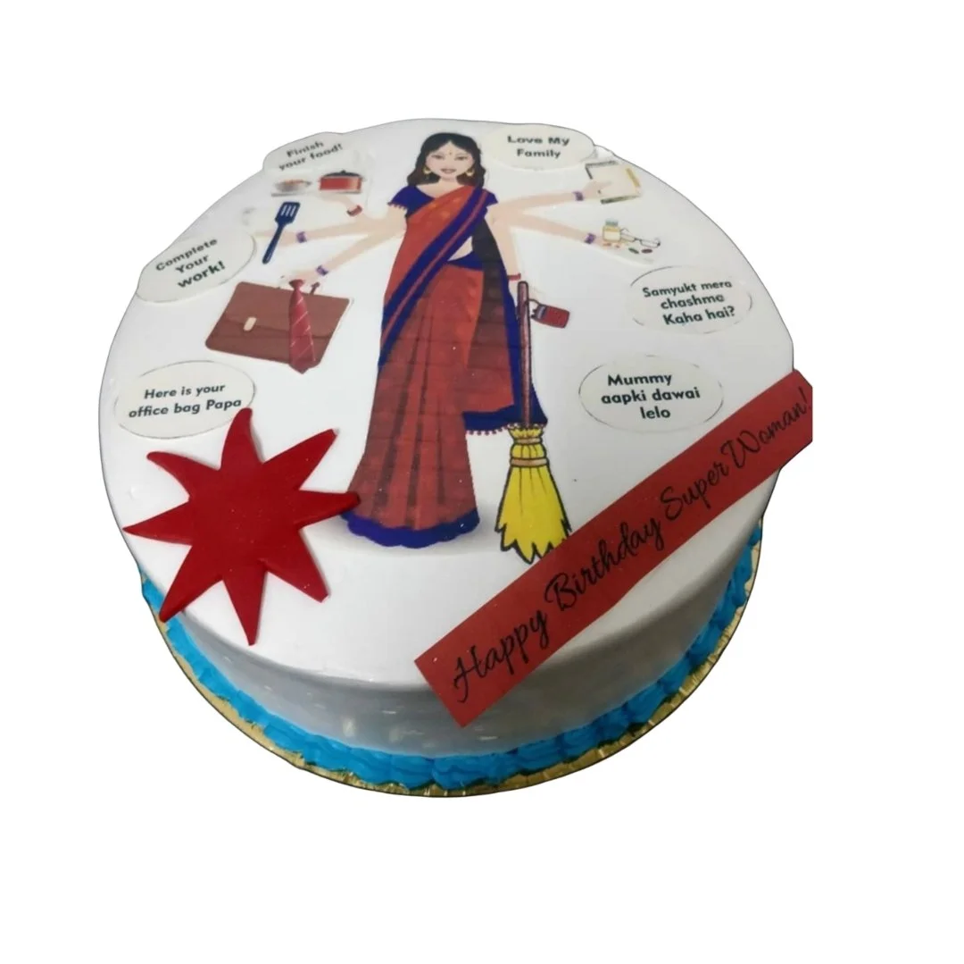 Supermom Multitasker(Saree) Theme Cake [500 G]
