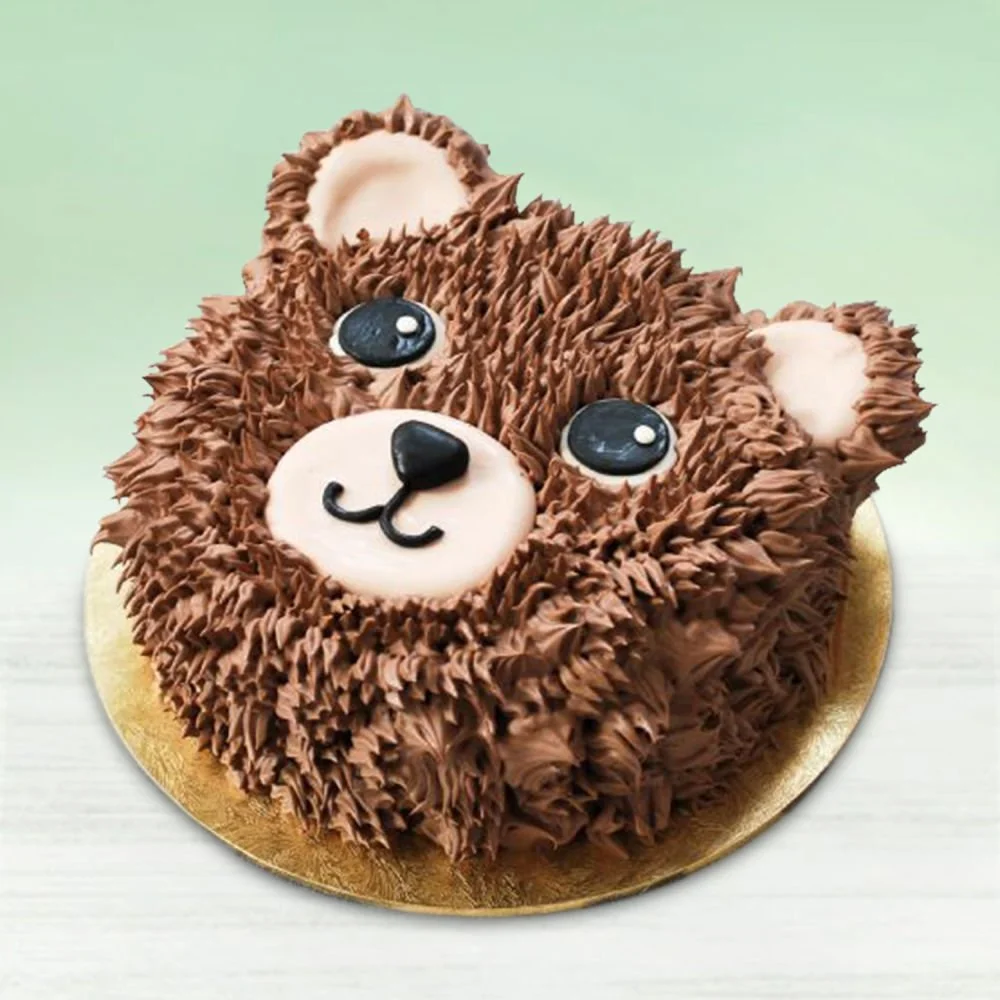 Teddy Furry Face Cake