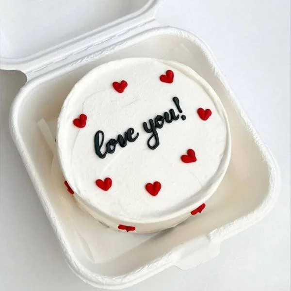 Love You White Cake [Red Hearts]