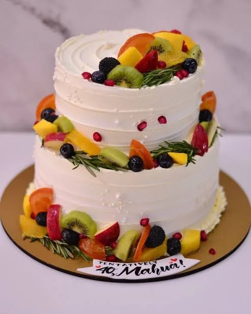 Fresh Fruit Step Cake
