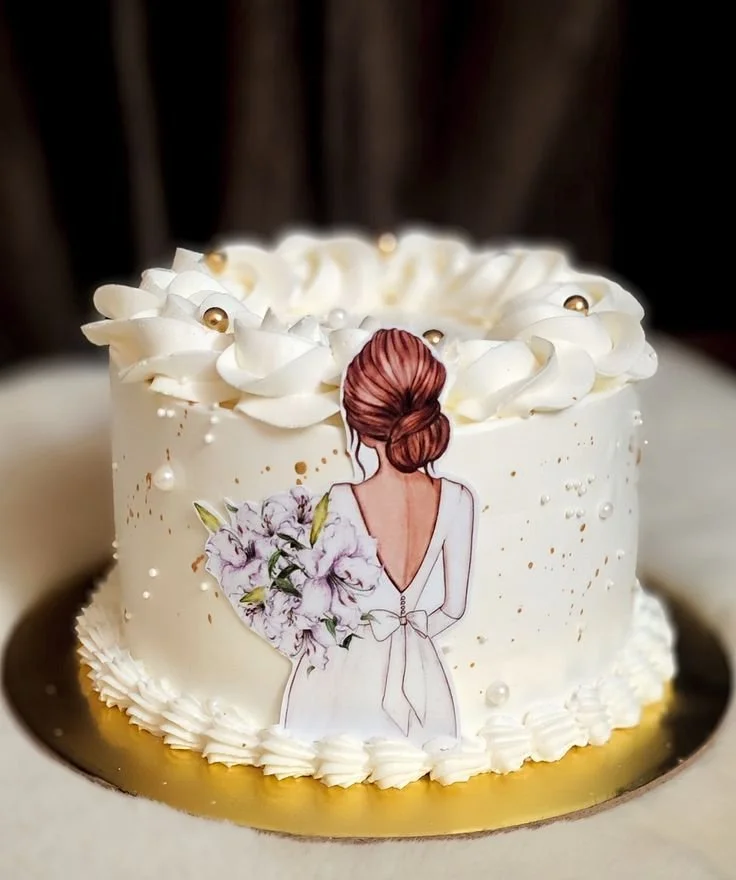 Bride To Be White Cake