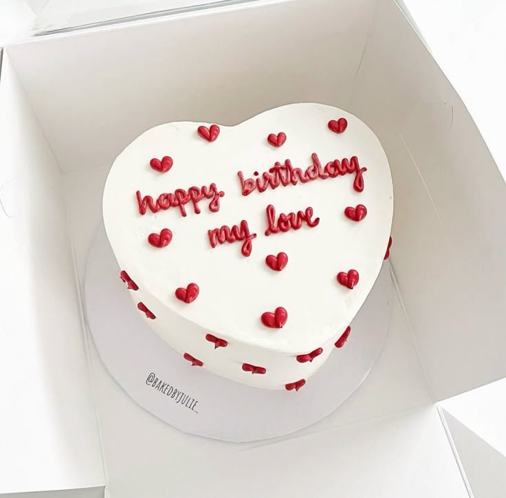 Love You White Cake [Heart Shape]