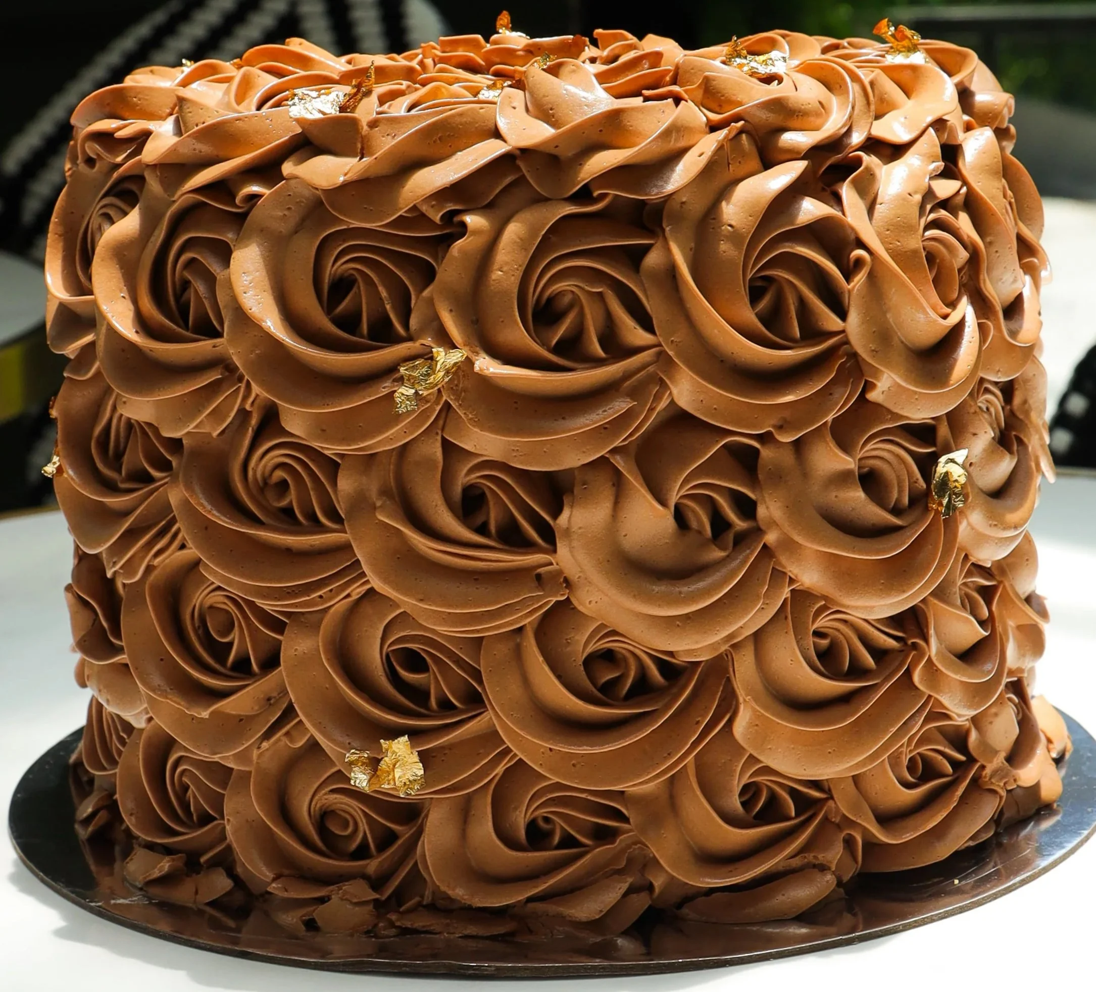 Brown Rosette Cake