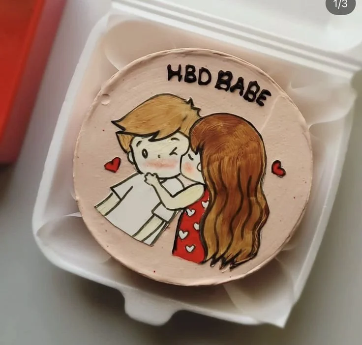 Cute Couple Kiss Cake