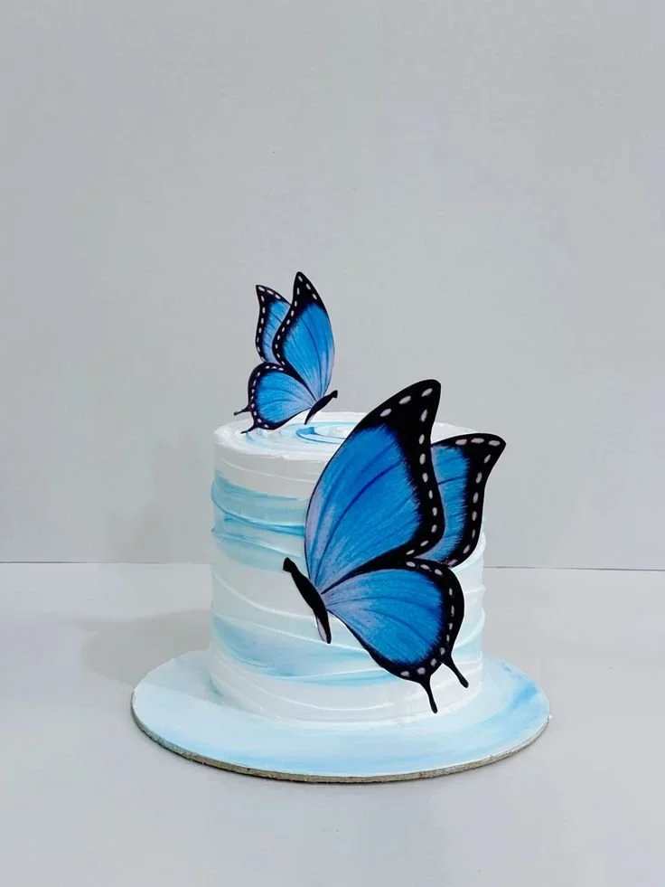 Blue Butterfly Cake