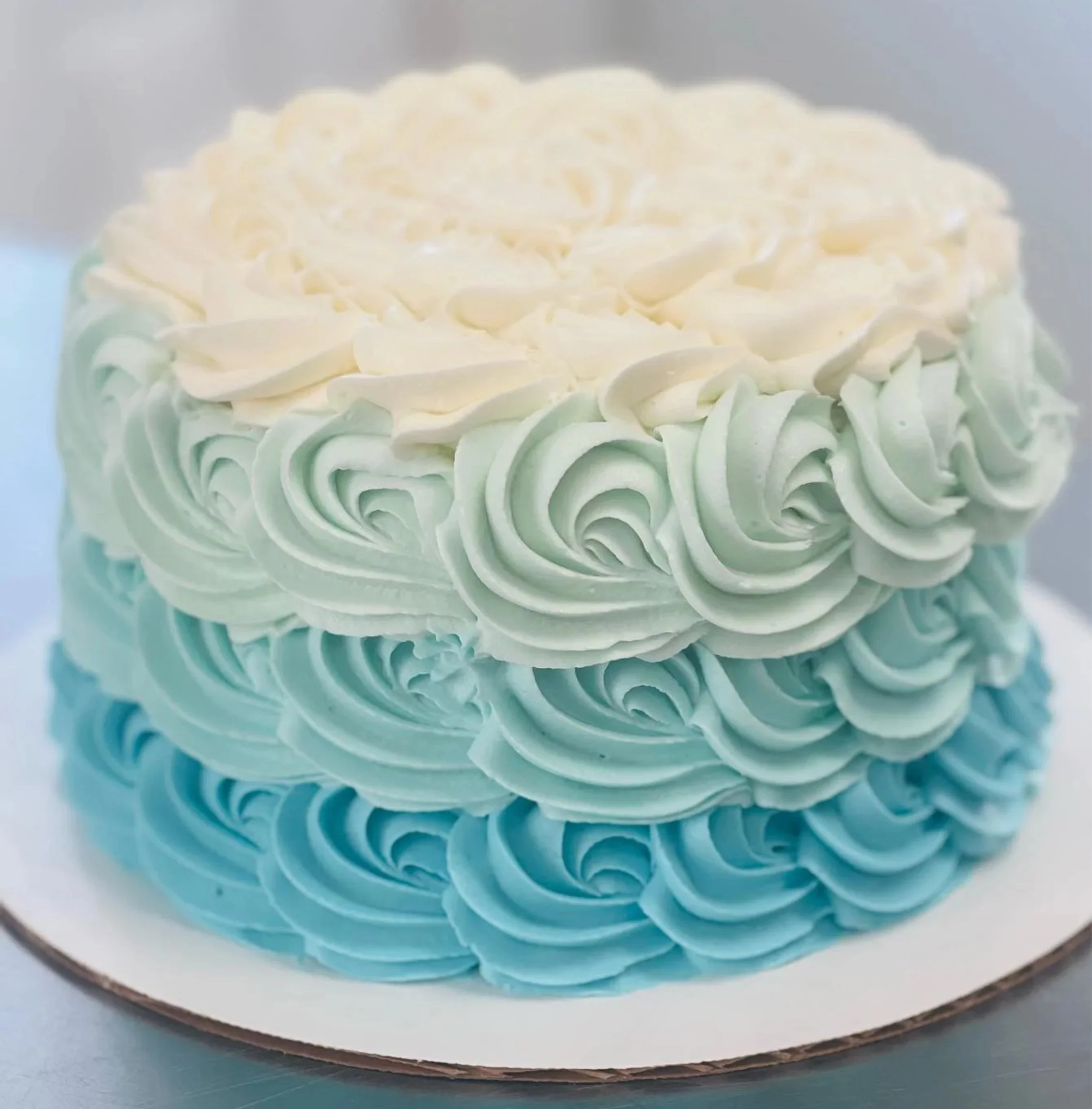 Blue Rosette Cake