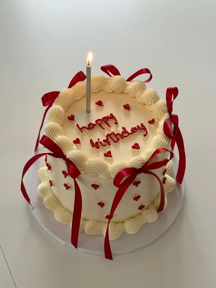 Red Hearts And Bows Designer Cake