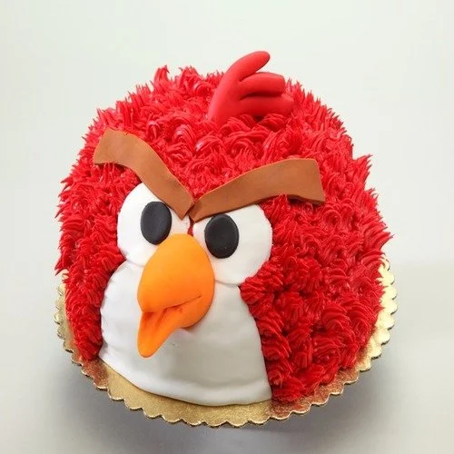Angry Bird Furry Face Cake