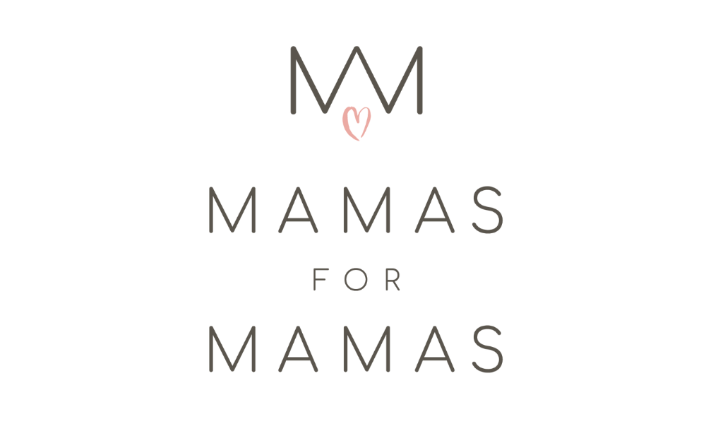 Text reading "Mamas for Mamas" with a crown and a pink heart.