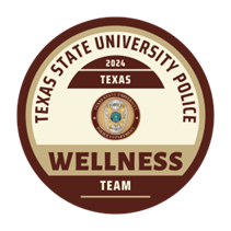Emblem of Texas State University Police Wellness Team, 2024.