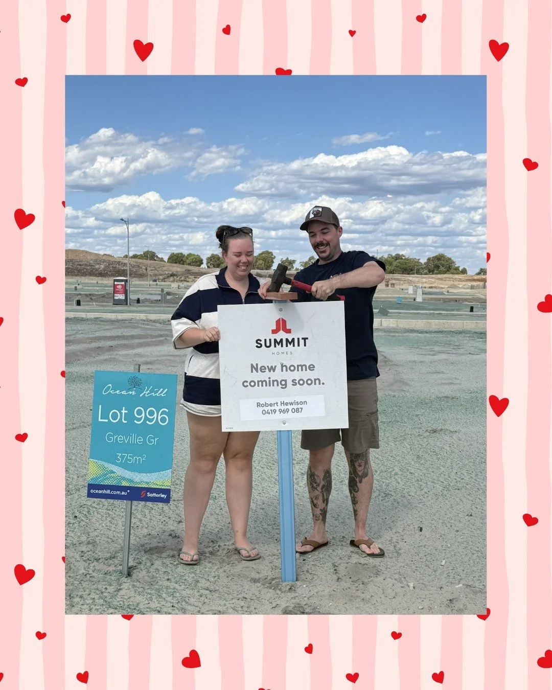 Throwback to the month of love when we surprised Riley &amp; Bree on Valentine&rsquo;s day with a visit to their new block!
ㅤ

Little did they know that we had a NEW HOME COMING SOON sign in tow. Riley &amp; Bree got to celebrate the purchase of thei