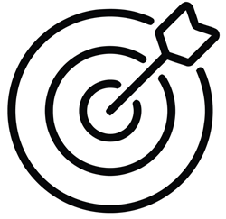 Target with an arrow hitting the bullseye