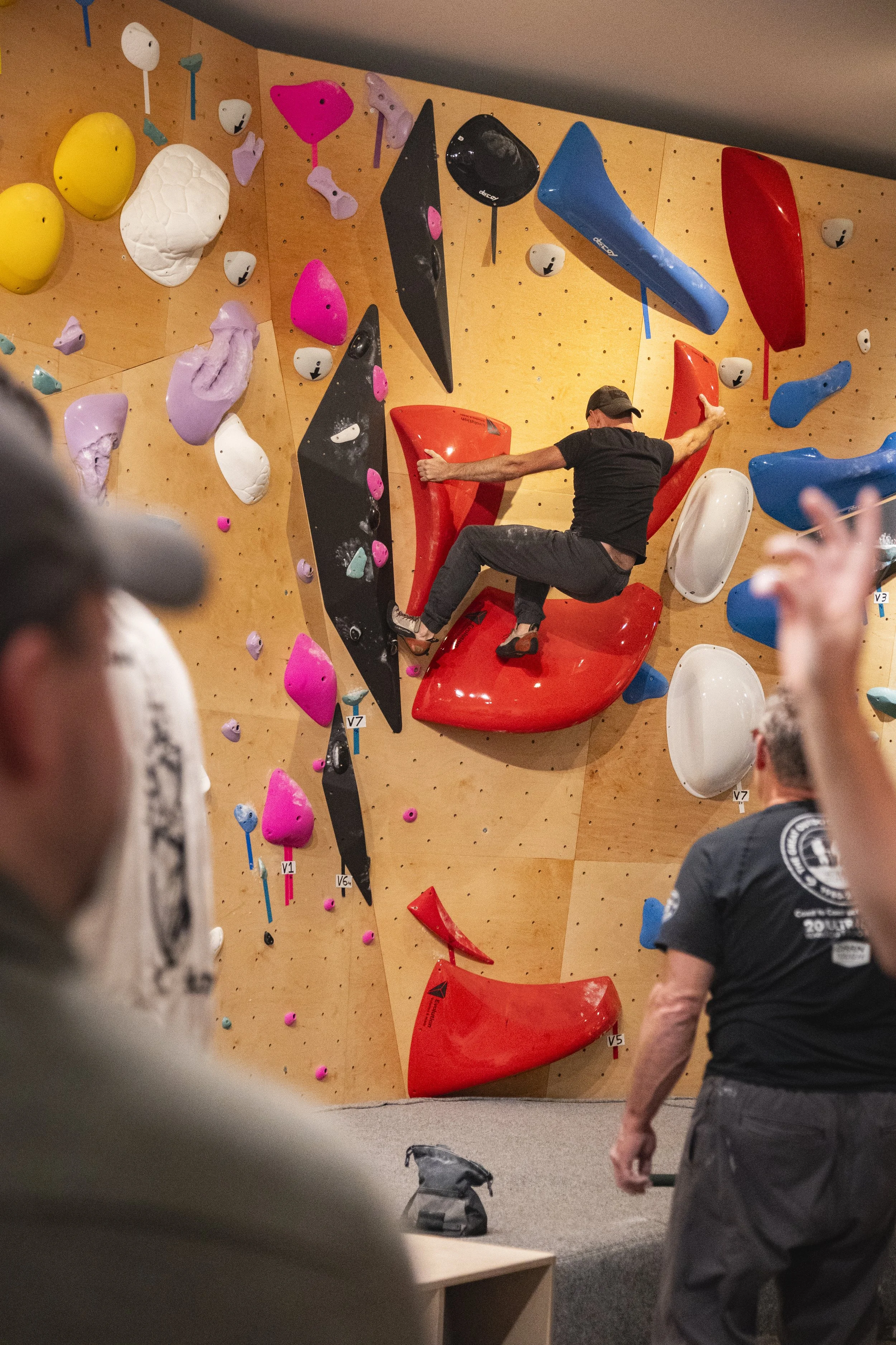the vertical bouldering wall
