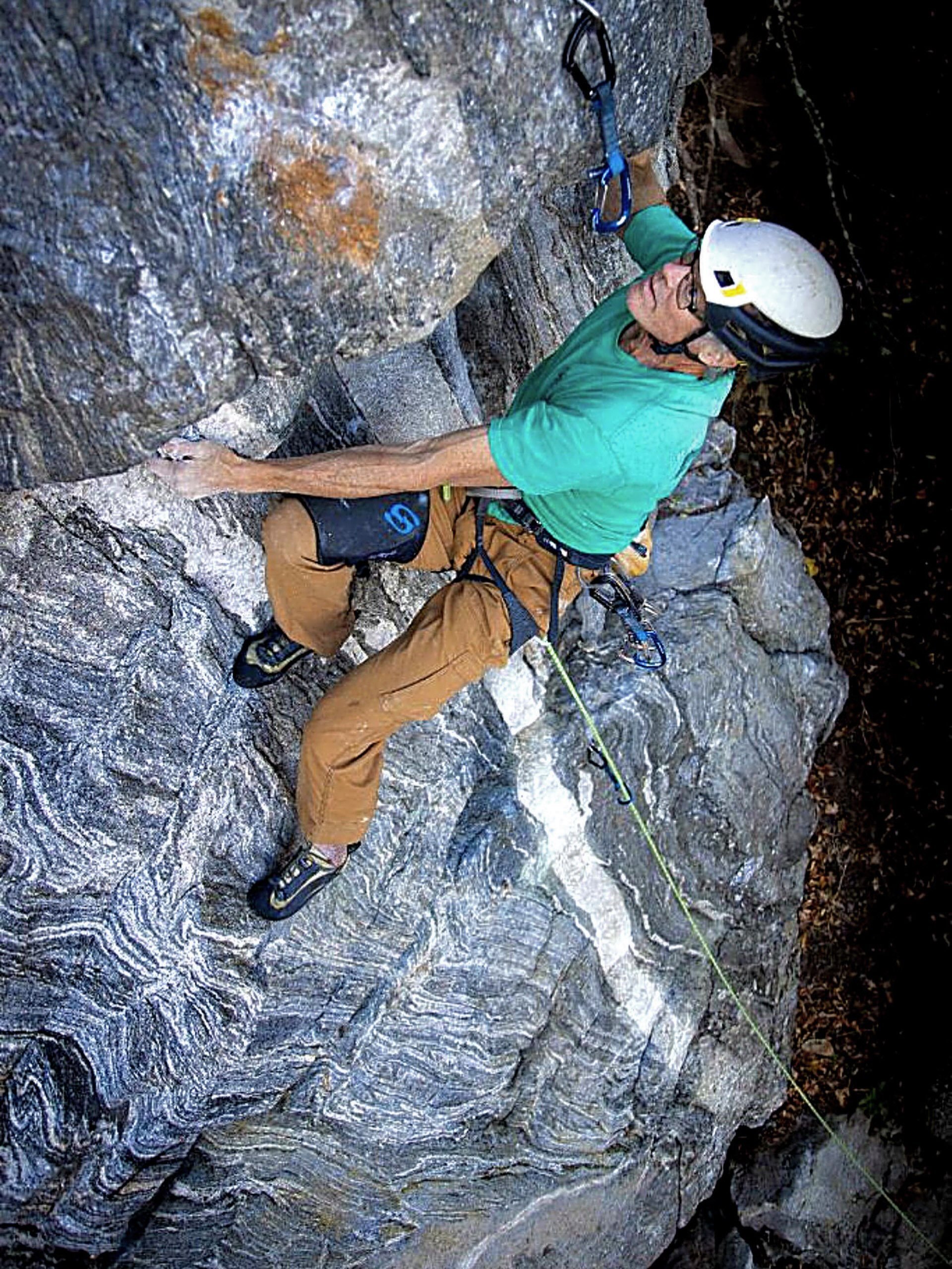 Local developer Tim Murdock on his prized line, Psychedelic Honey, at Hanging Mountain.

Like many routes here, it winds through striking features on some of the finest gneiss the Berkshires has to offer.

Huge respect to developers and locals like T