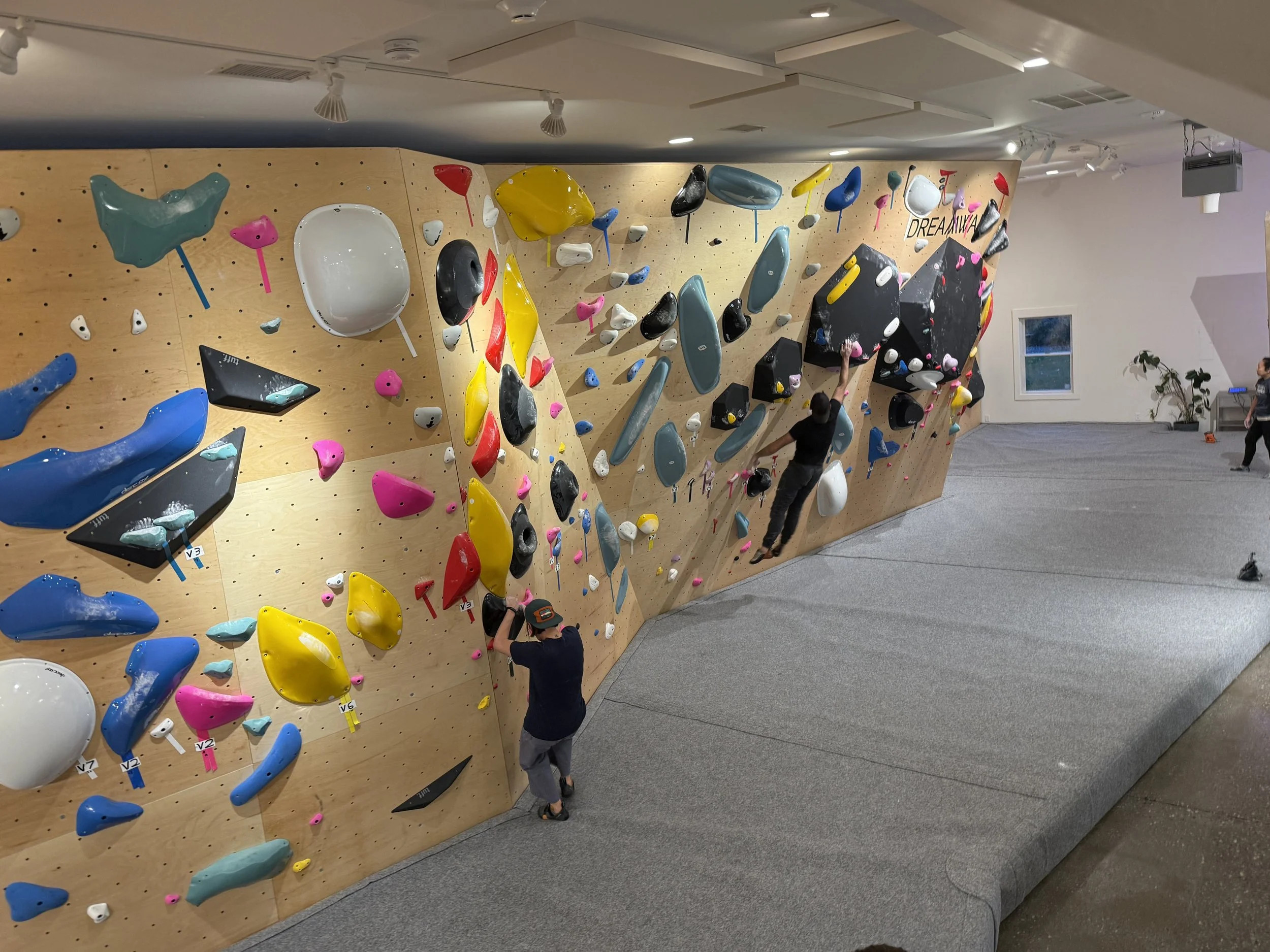 climbing the problems at berkshire boulders