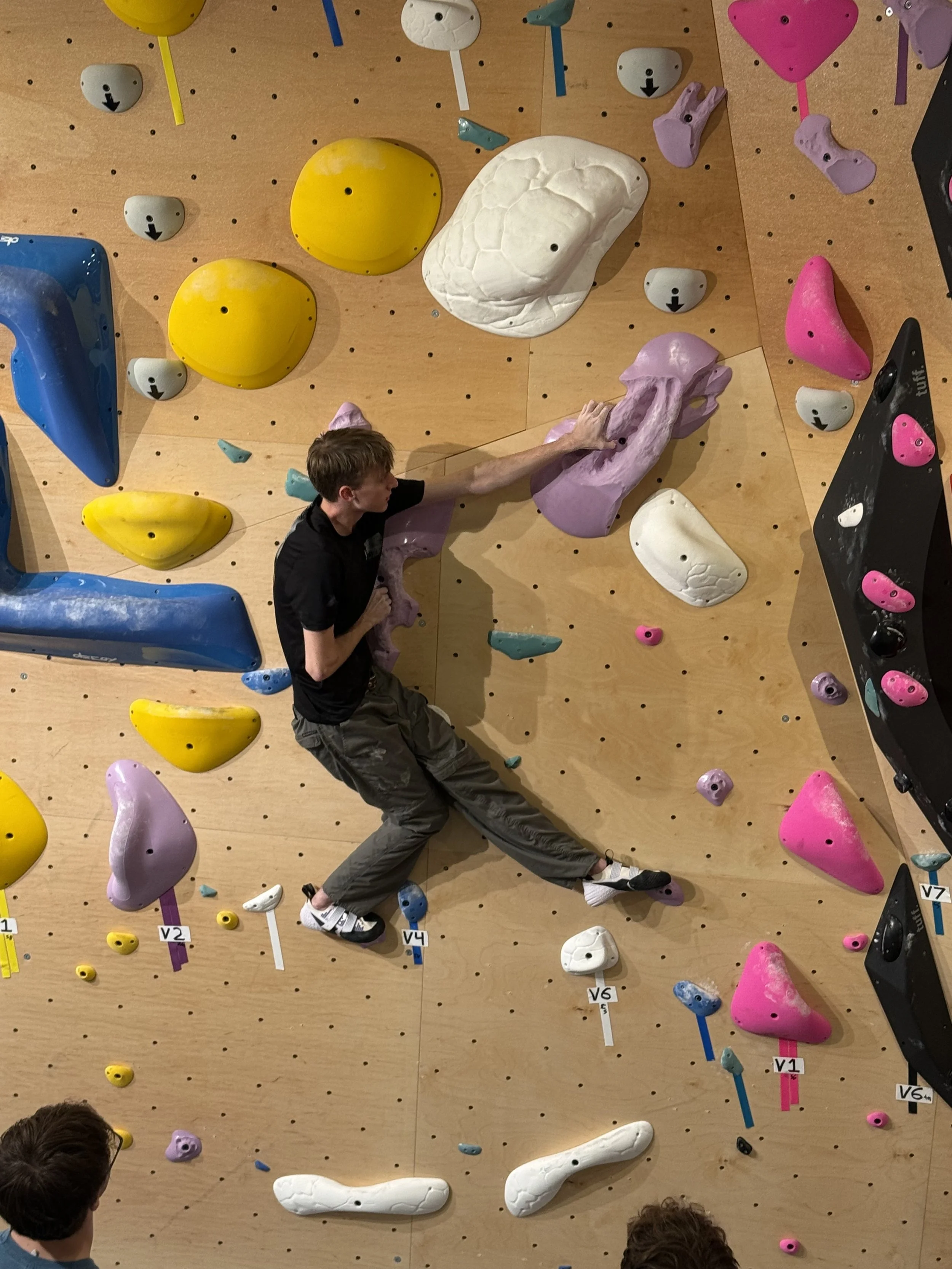 Working the moves on a bouldering problem