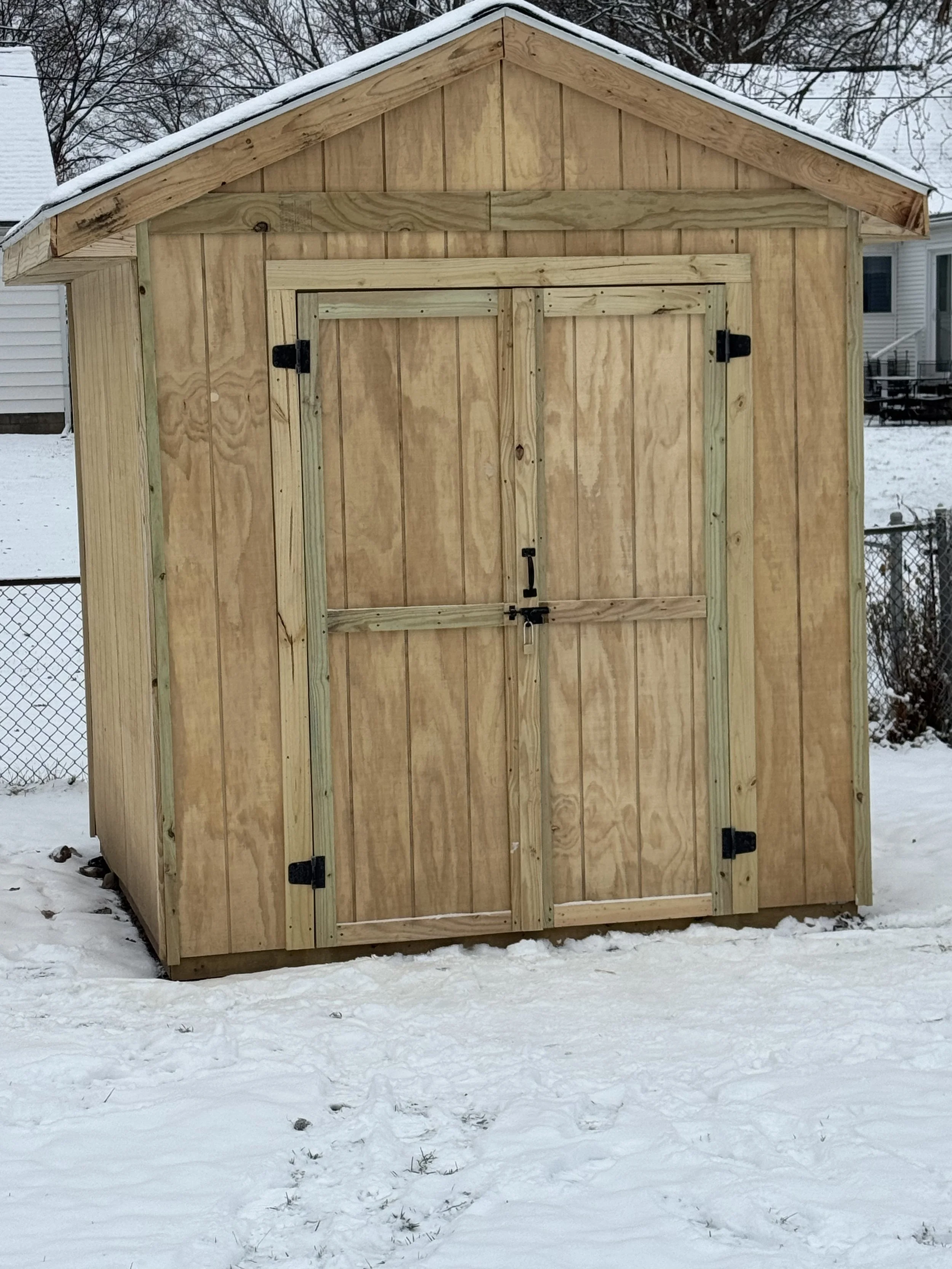 basic shed built from foundation