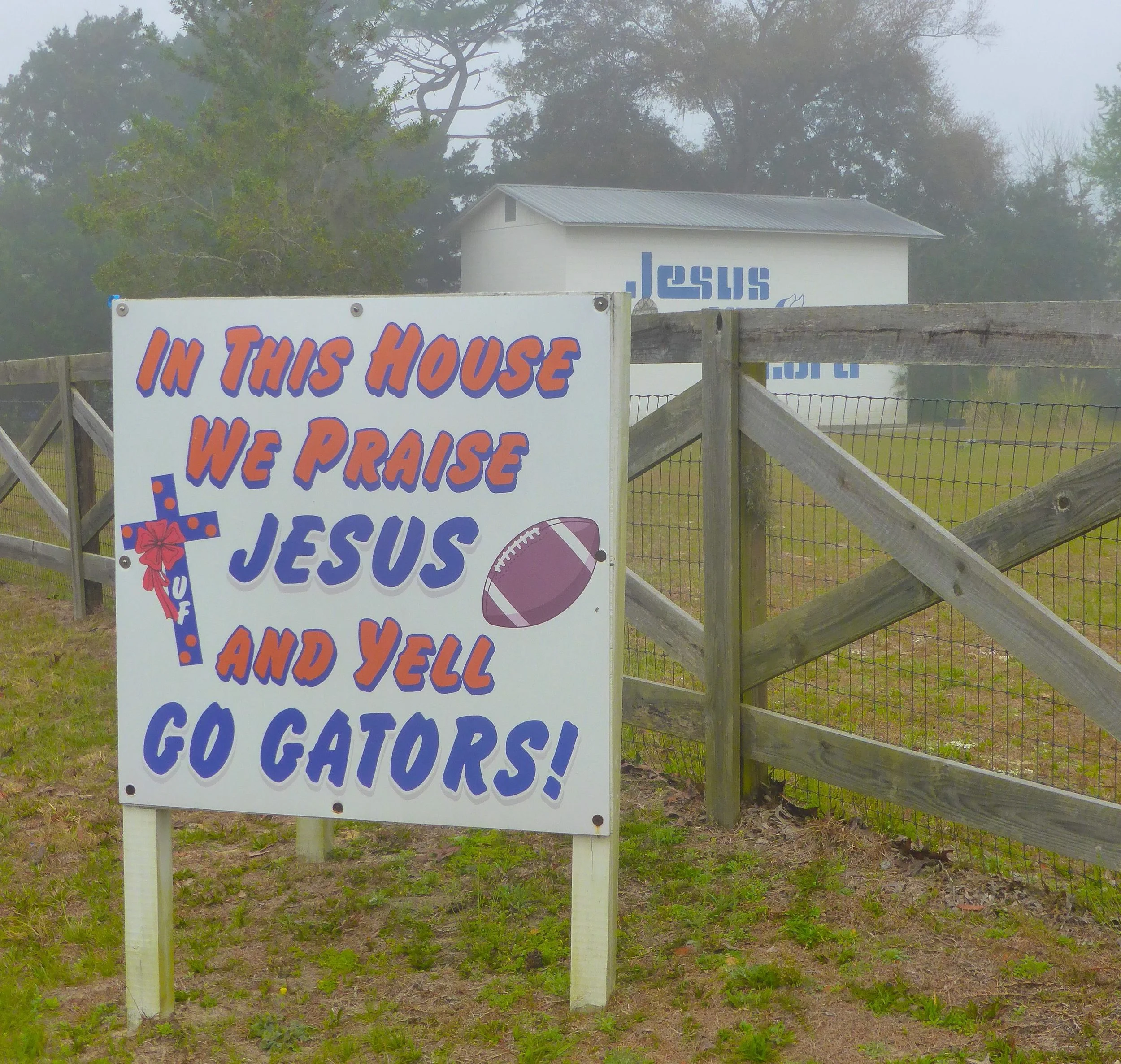 Terry braves the 'gators....    Florahome to Aluchua