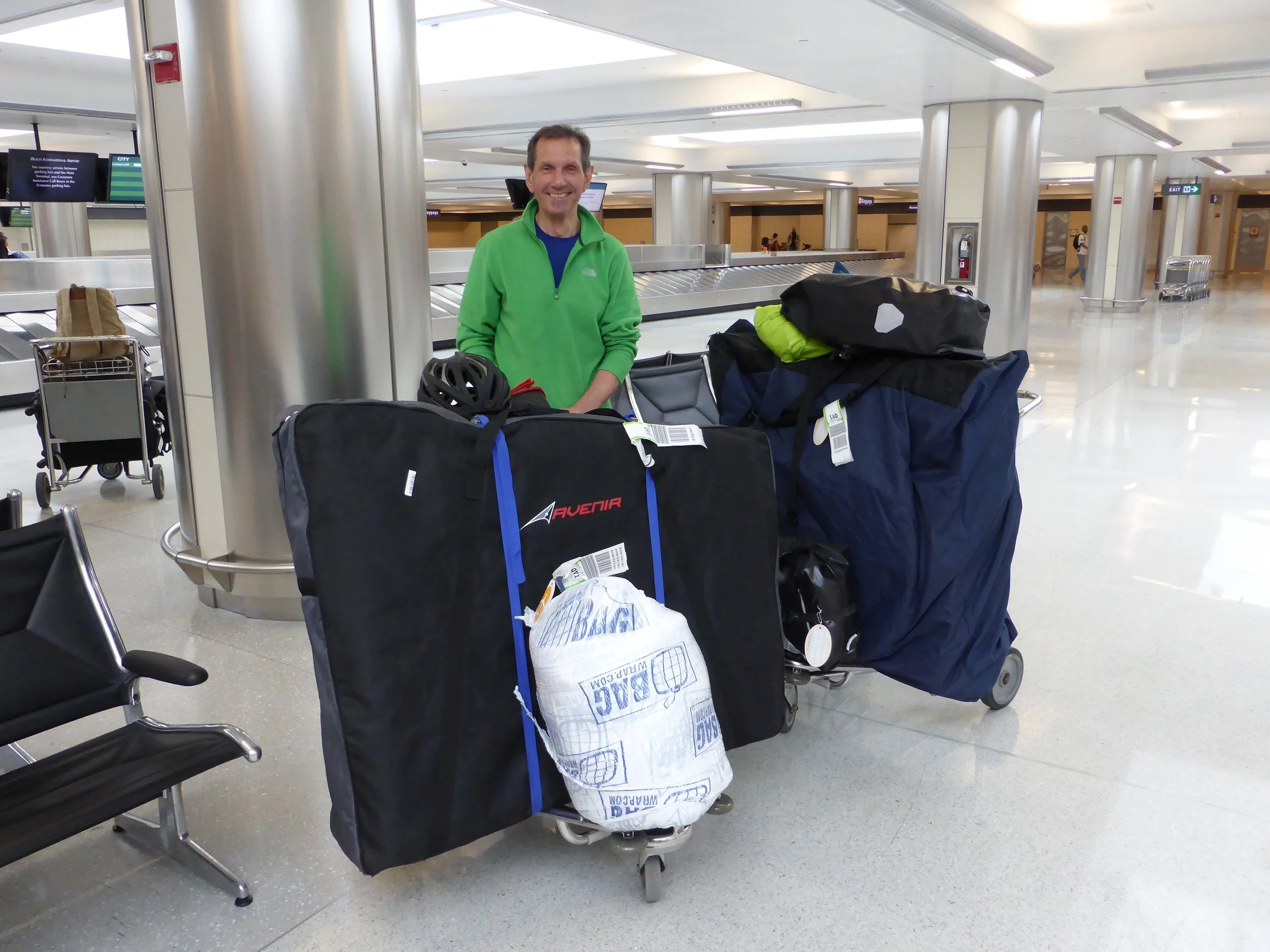 One Jumbo, two bikes and ten panniers - heading Stateside.