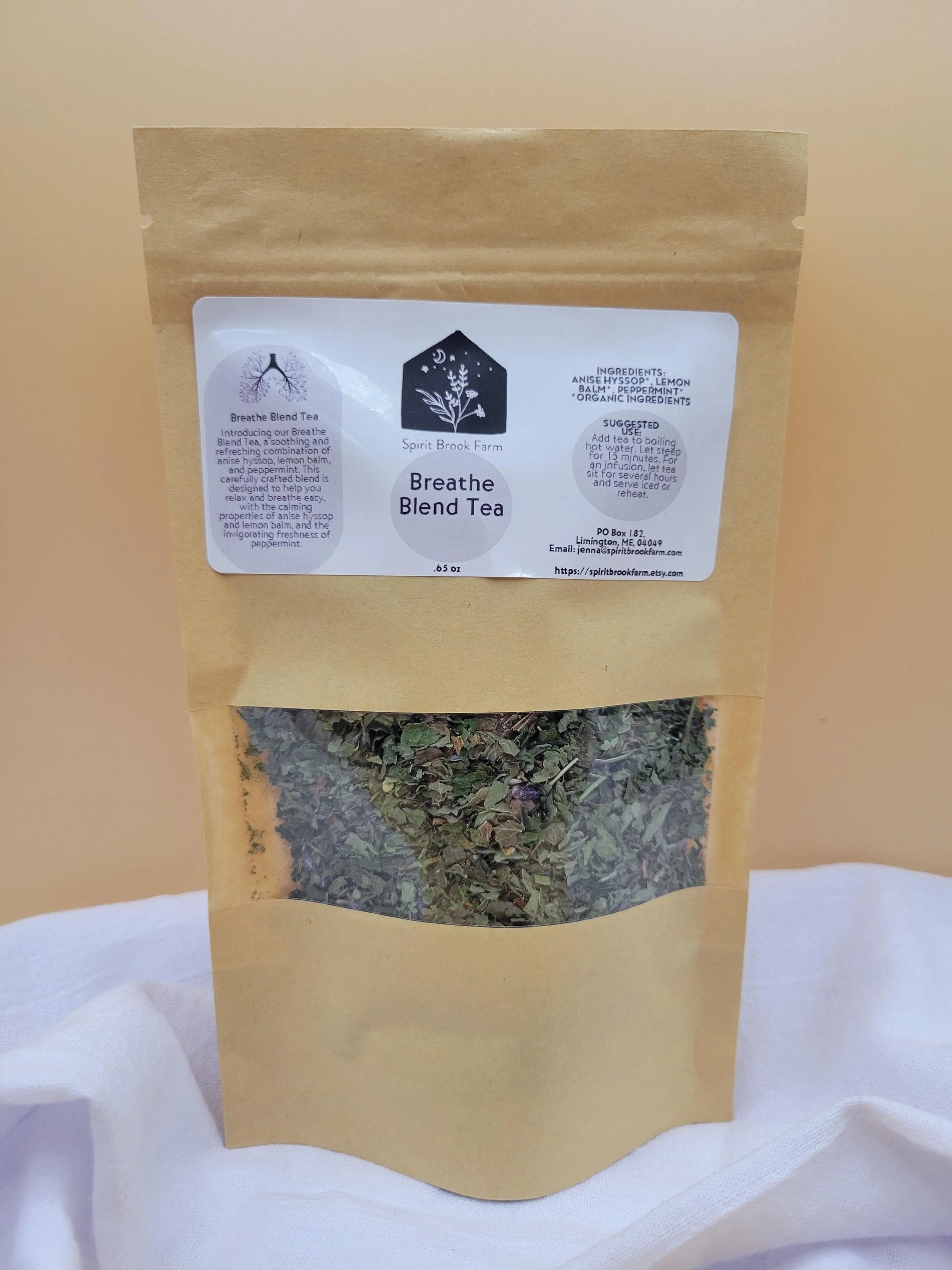 cough and cold .75 oz bag in front of brown background loose leaf herbal tea