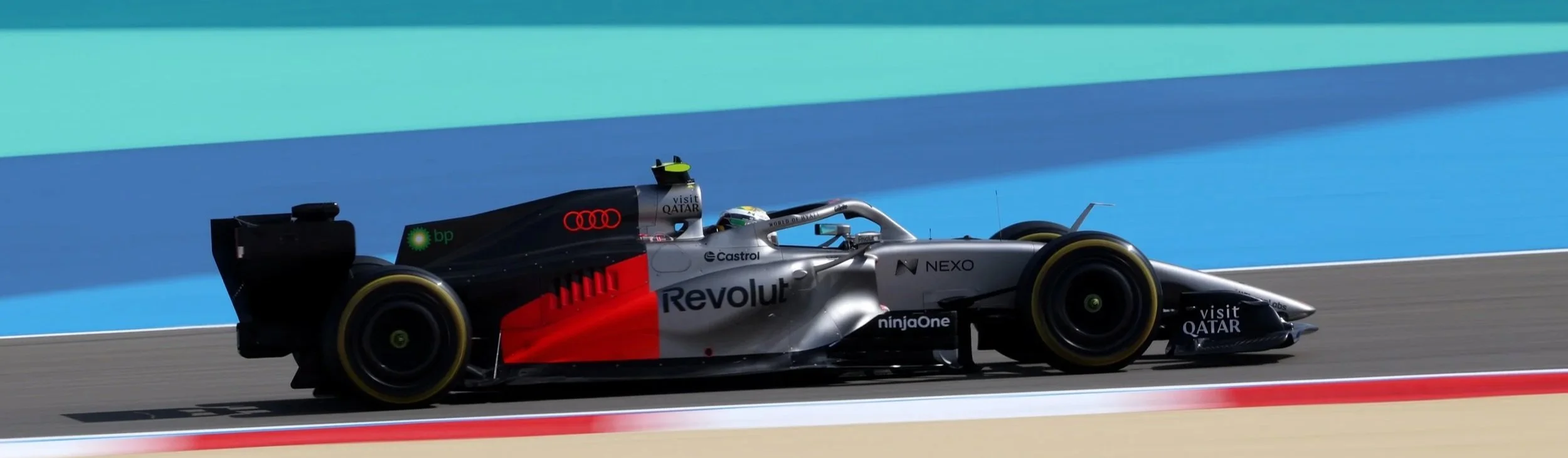 Audi R26 on track in Bahrain