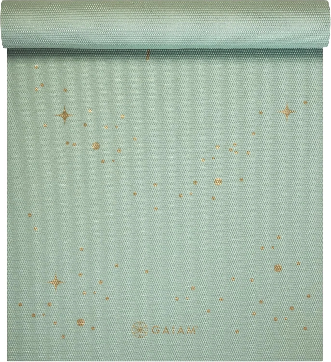 Mint green textured scroll with gold celestial star and planet patterns, and the word 'GAIL' embossed at the bottom.