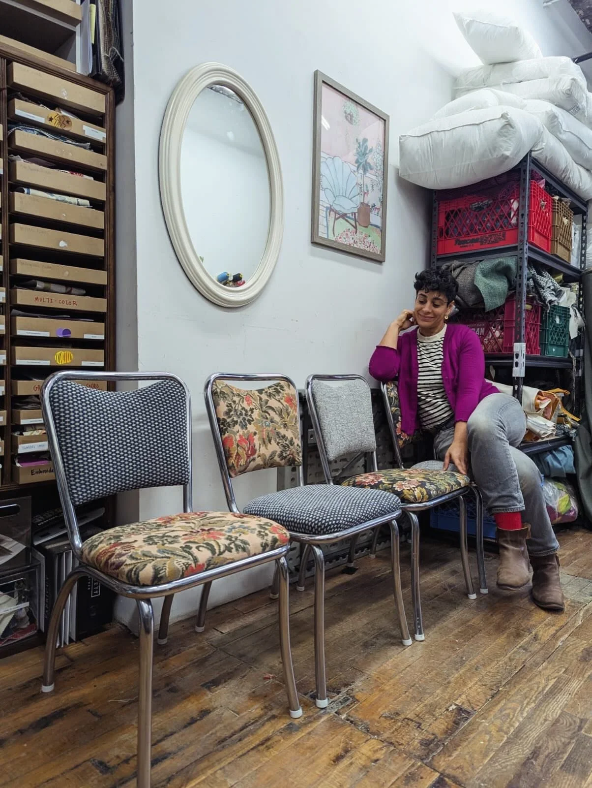 One of my favorite parts of this work is helping clients discover fabrics that are both fun and practical.

I have a handful of fabric partners I reach for again and again, and @unitedfabrics is high on that list. Their textiles hit that sweet spot: 