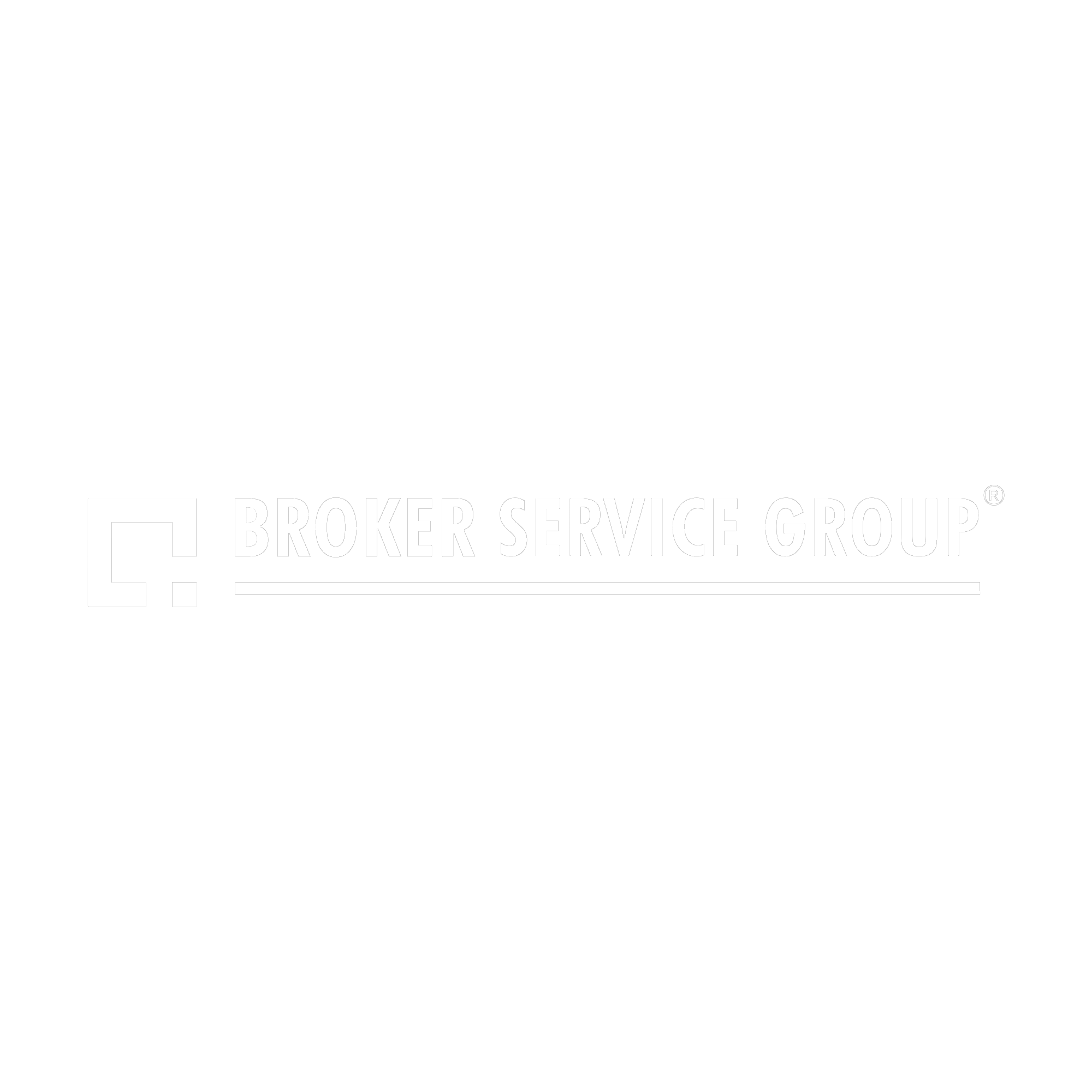 Black background with white text and logo reading 'Broker Service Group'