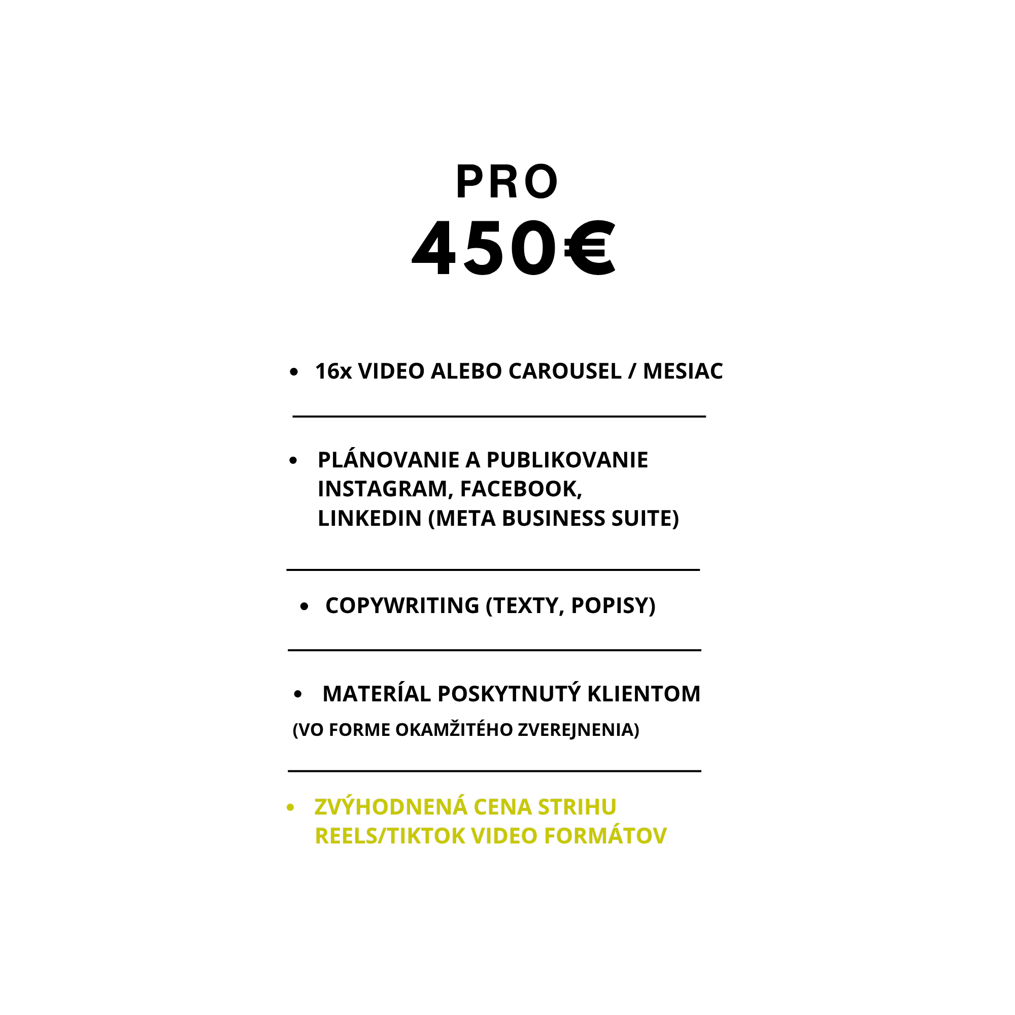 A flyer advertising a professional video editing and copywriting service, with pricing, and details about planning, publishing, and features like trending video formats.