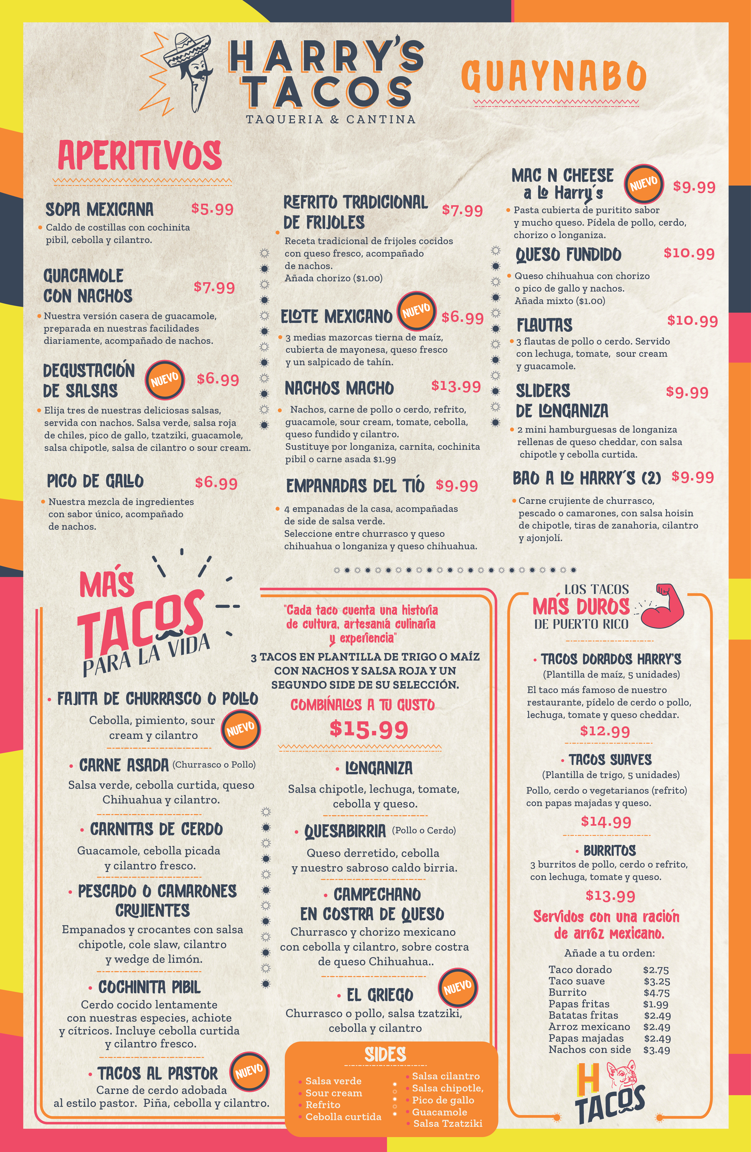 Harry's Taco's Menú Guaynabo