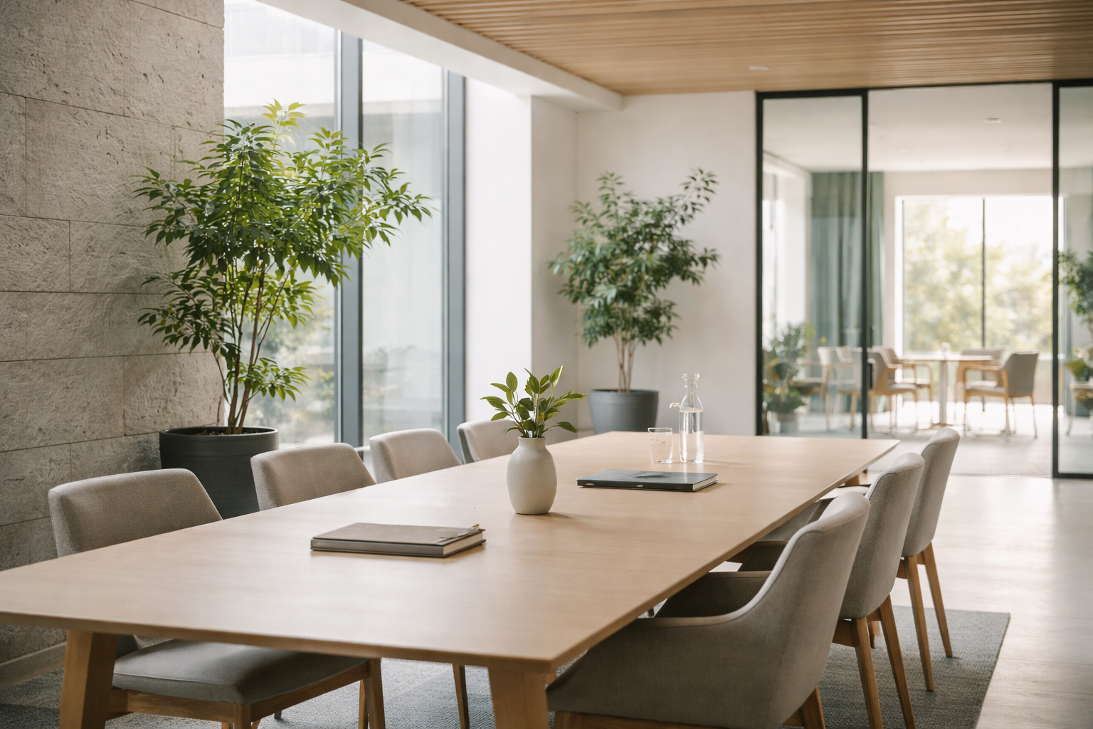 A conference room, similar to where Dr. Agena Davenport typically works with organizations and teams.